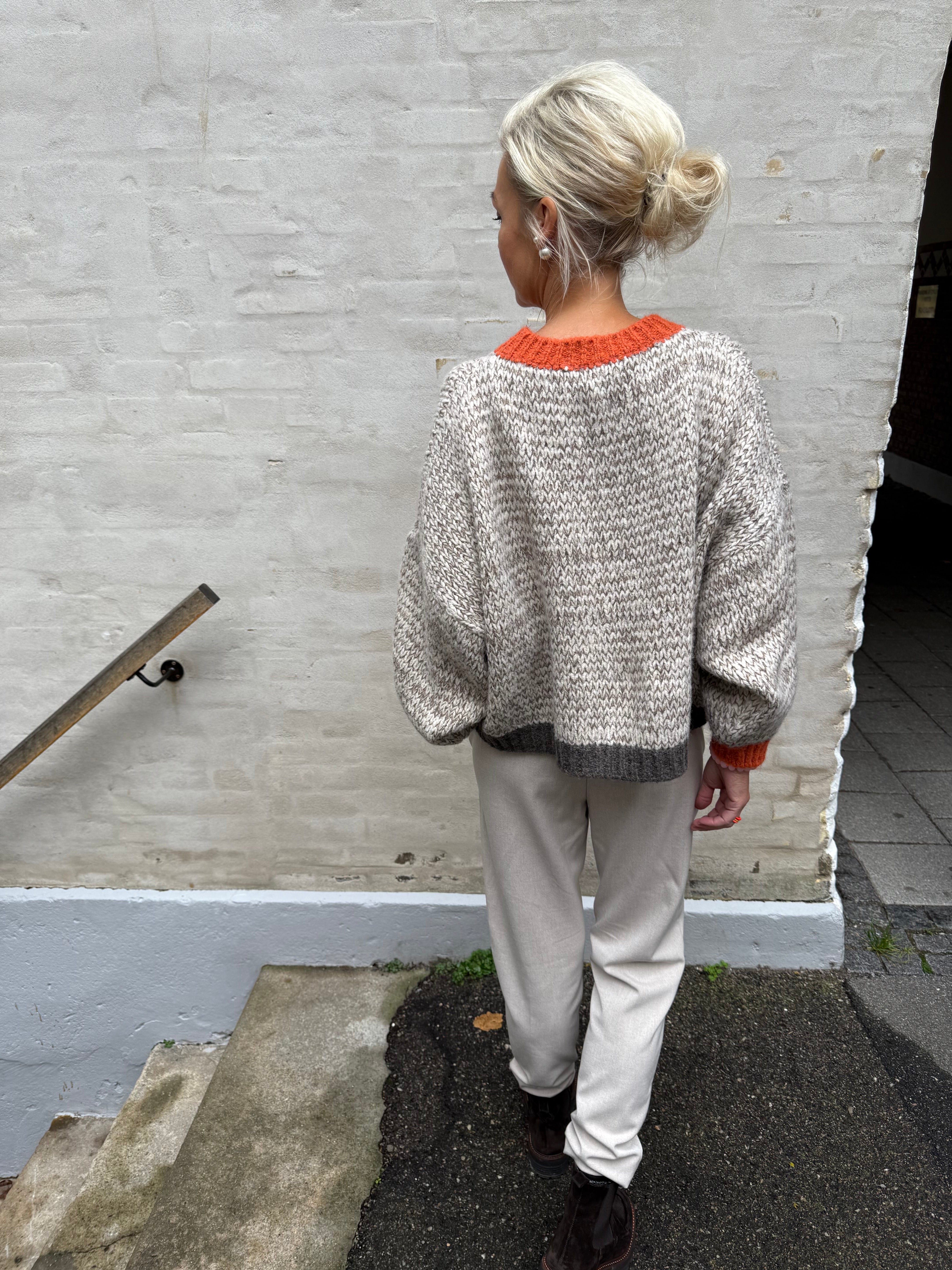 Loretta Knit - Beige/Pumpkin