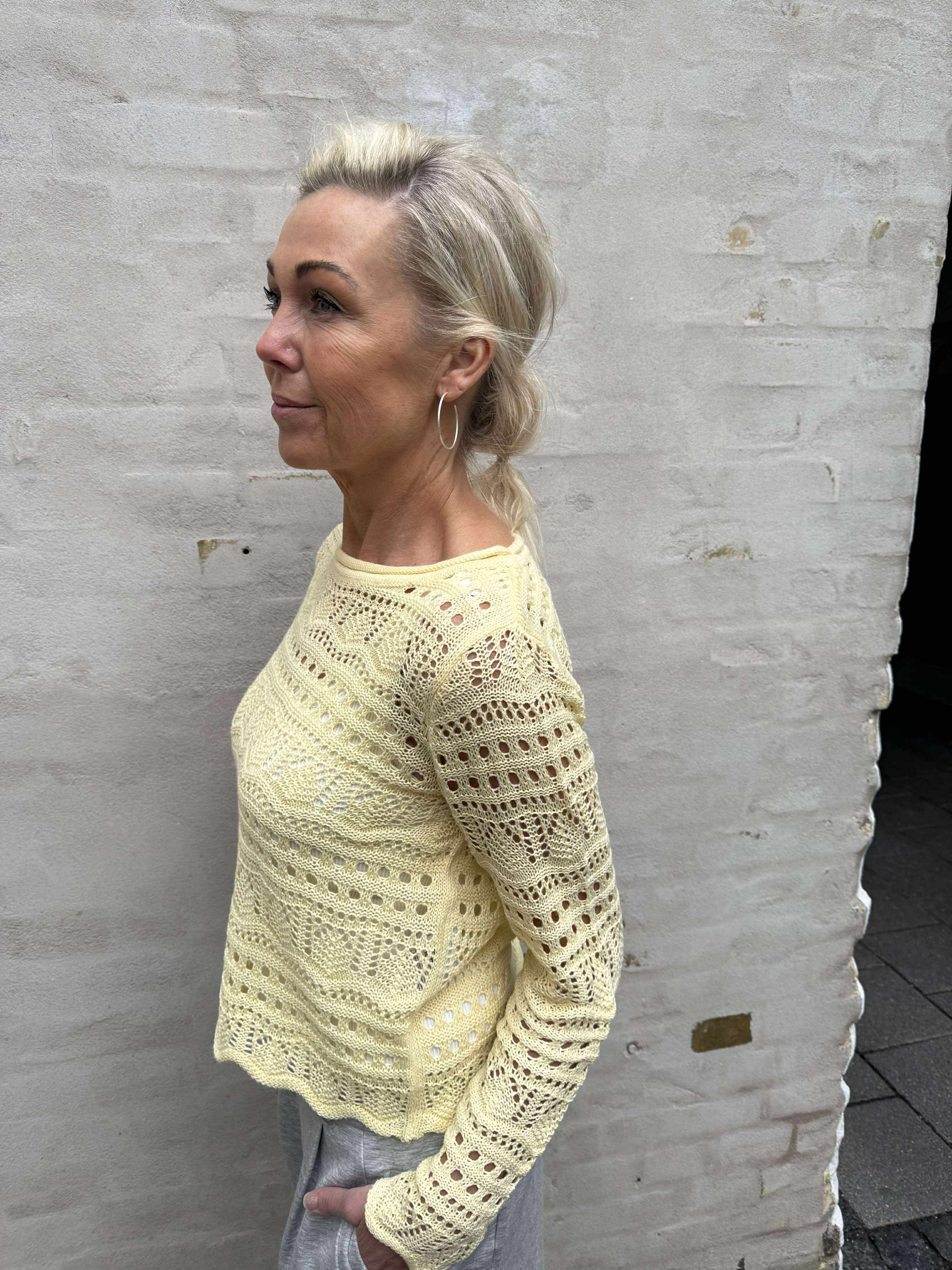 SUN LAY LS BOATNECK PULLOVER - Double Cream