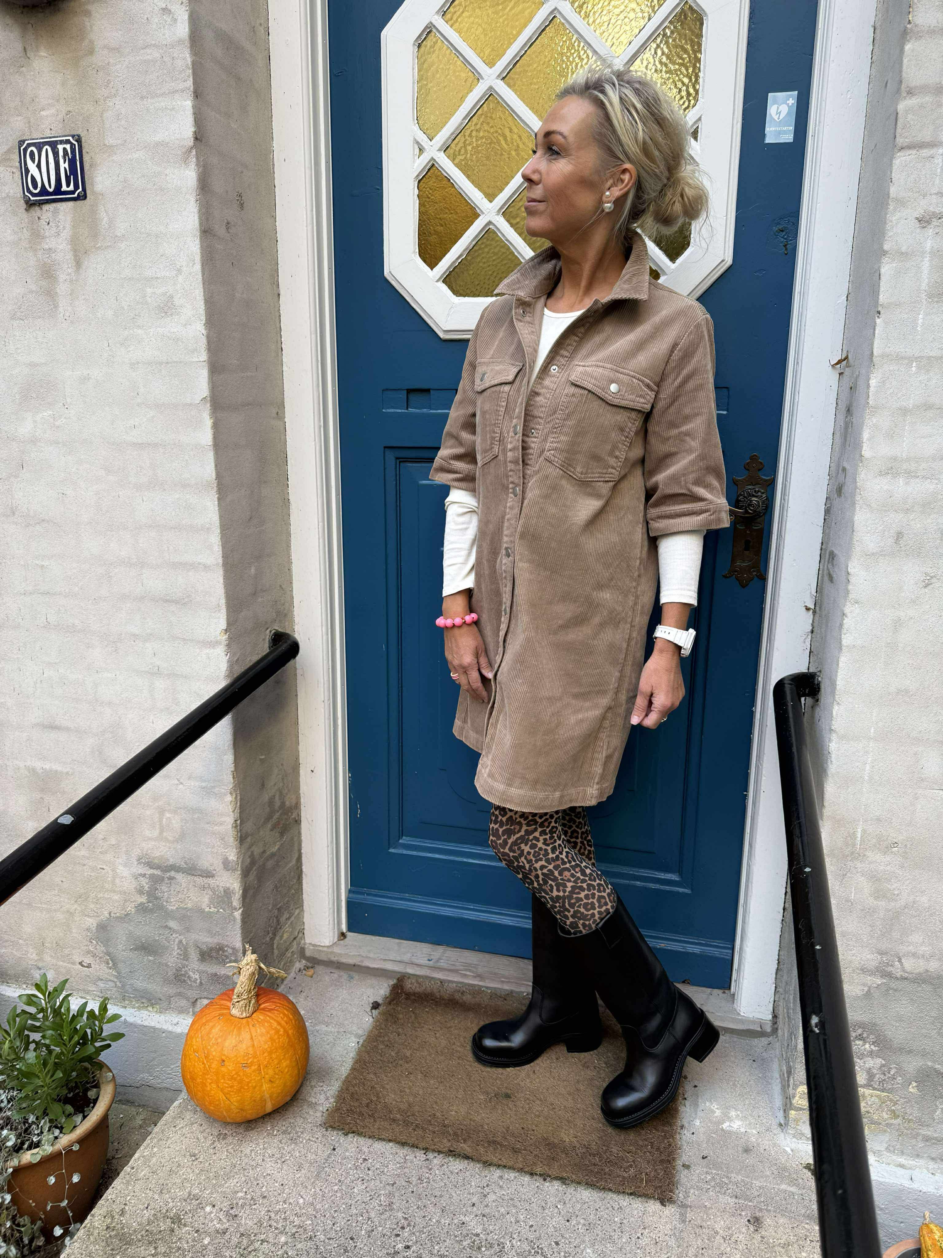 SHIRAZ SS BUTTON DRESS - Silver Mink