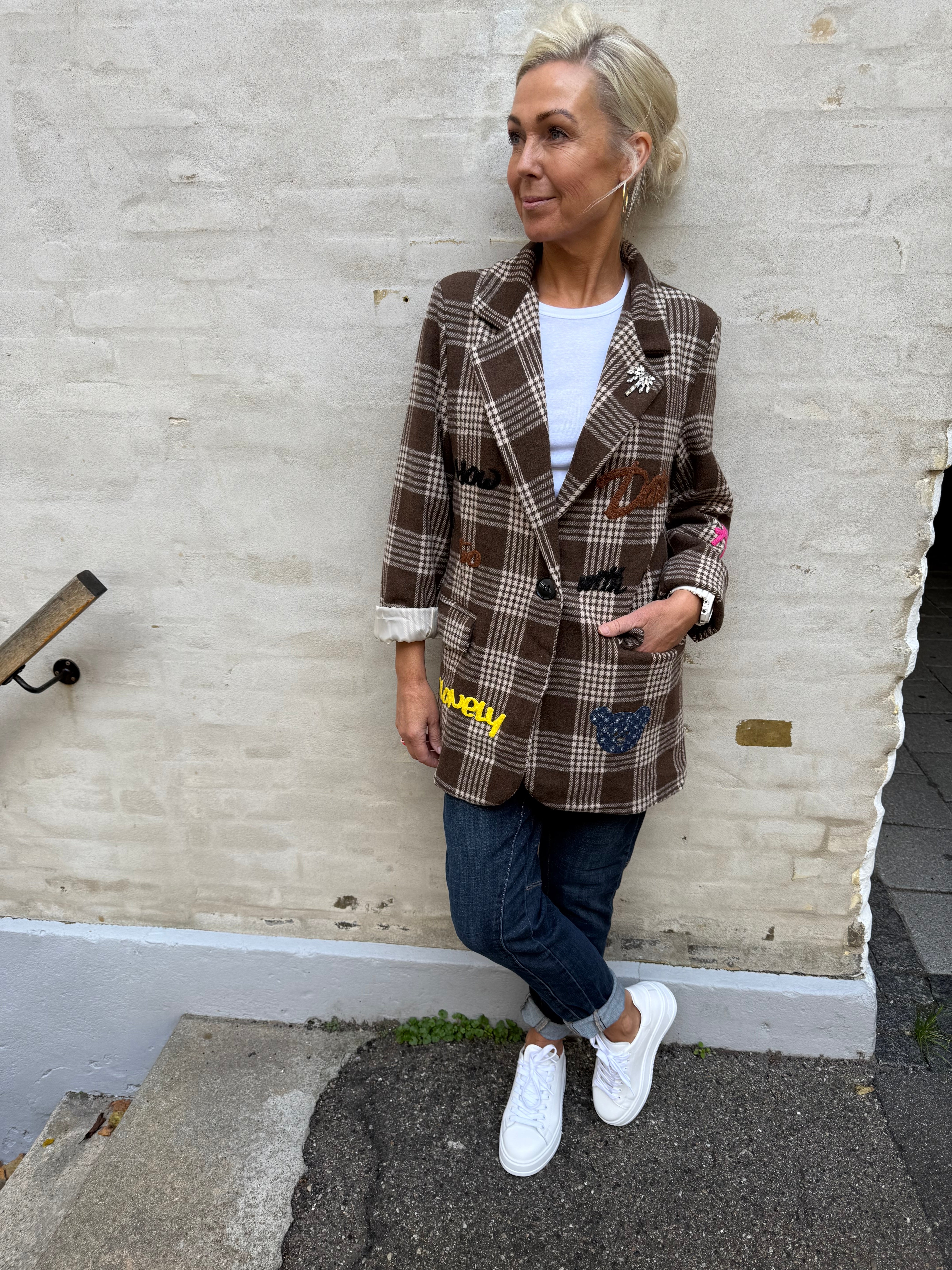 Gia Blazer - Dark Brown Check