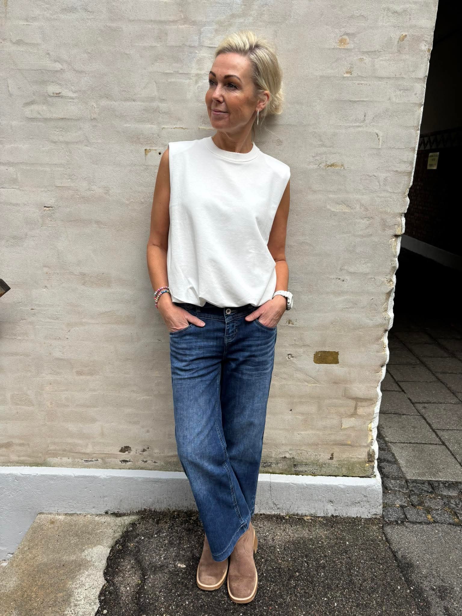 Emee Wide Leg - Dark Blue Wash