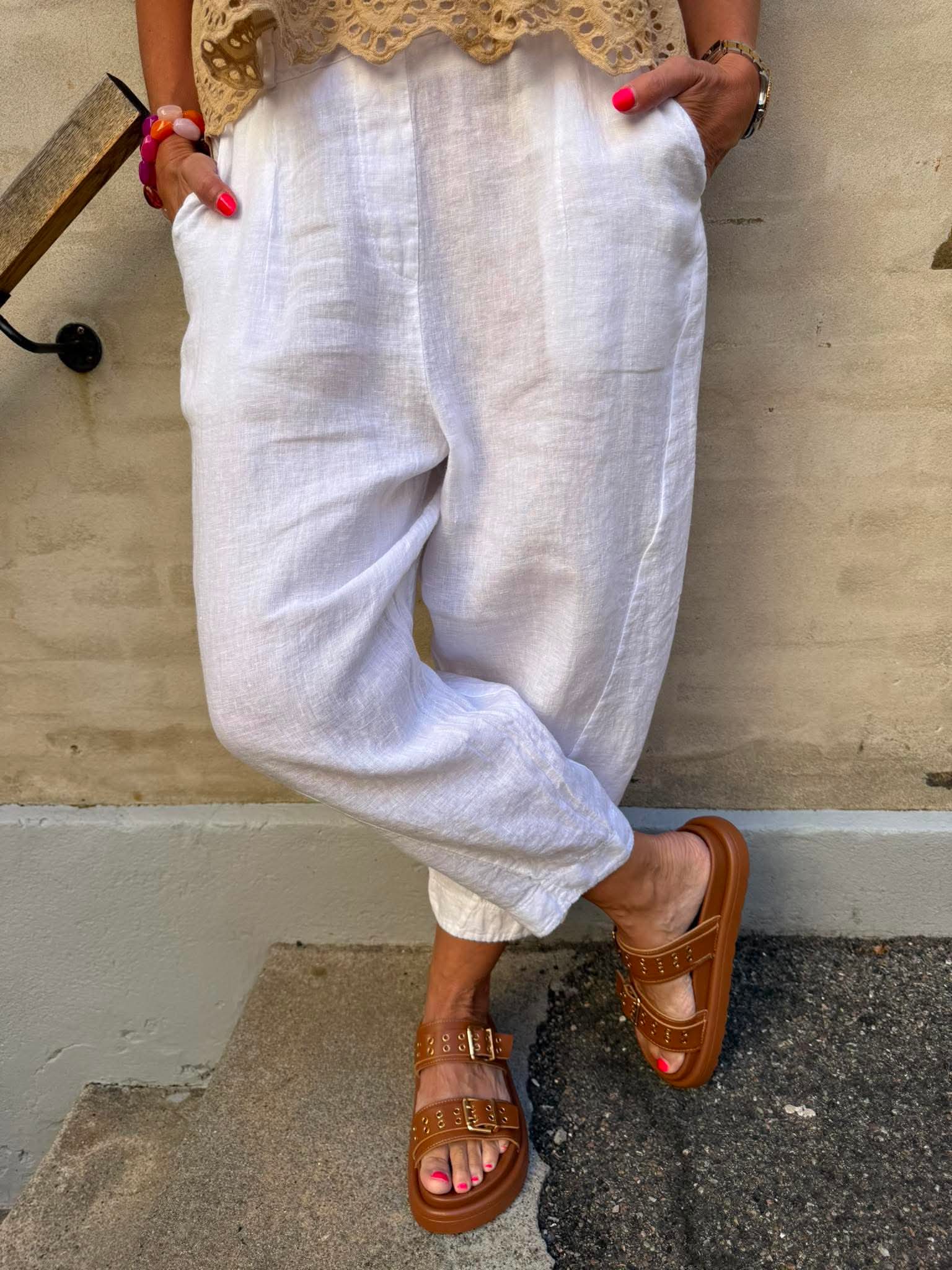 Vera Linen Pants - Optical White