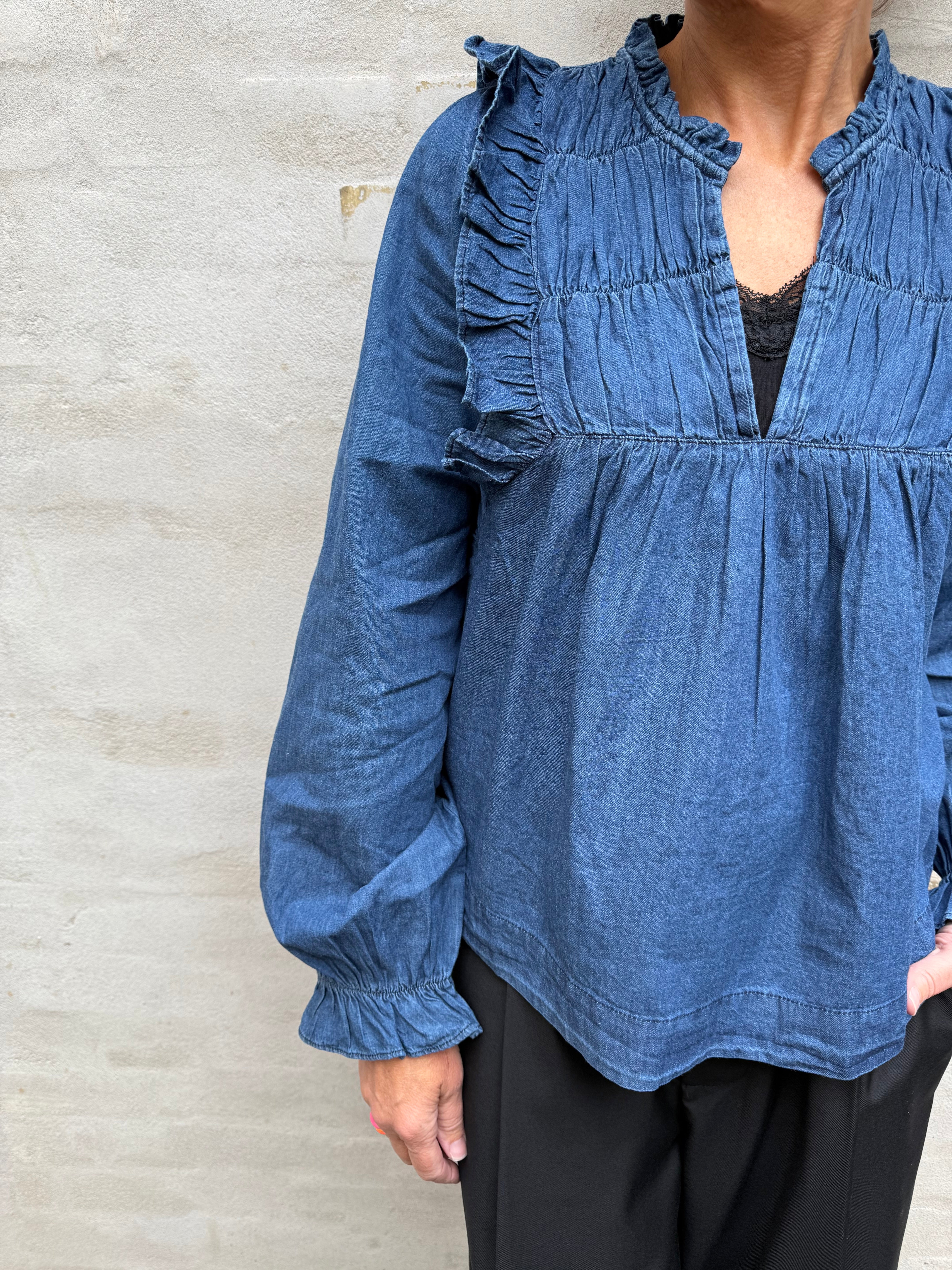 Janis Denim Blouse - Blue