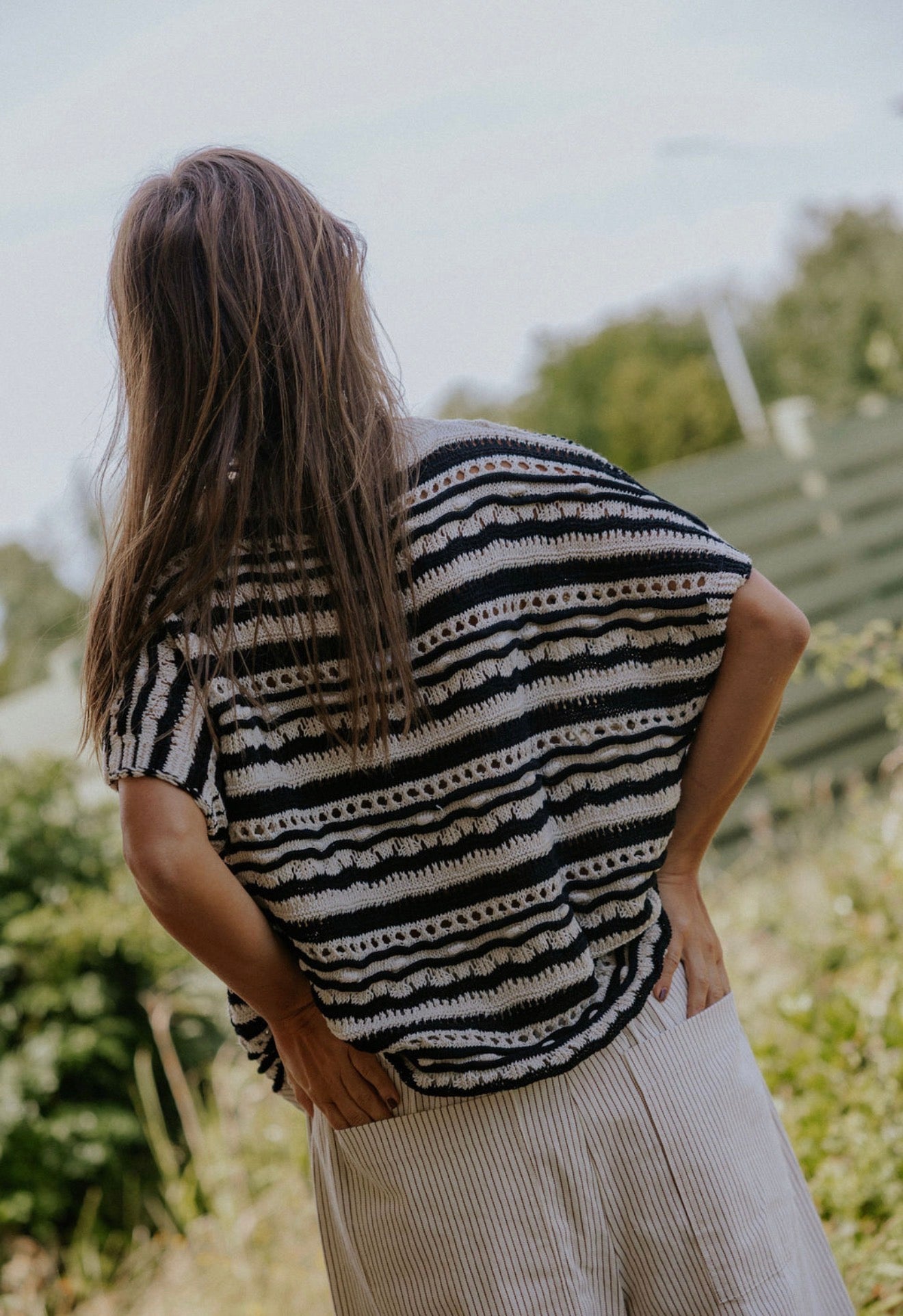 Ziga Knit Blouse - Black/Off White