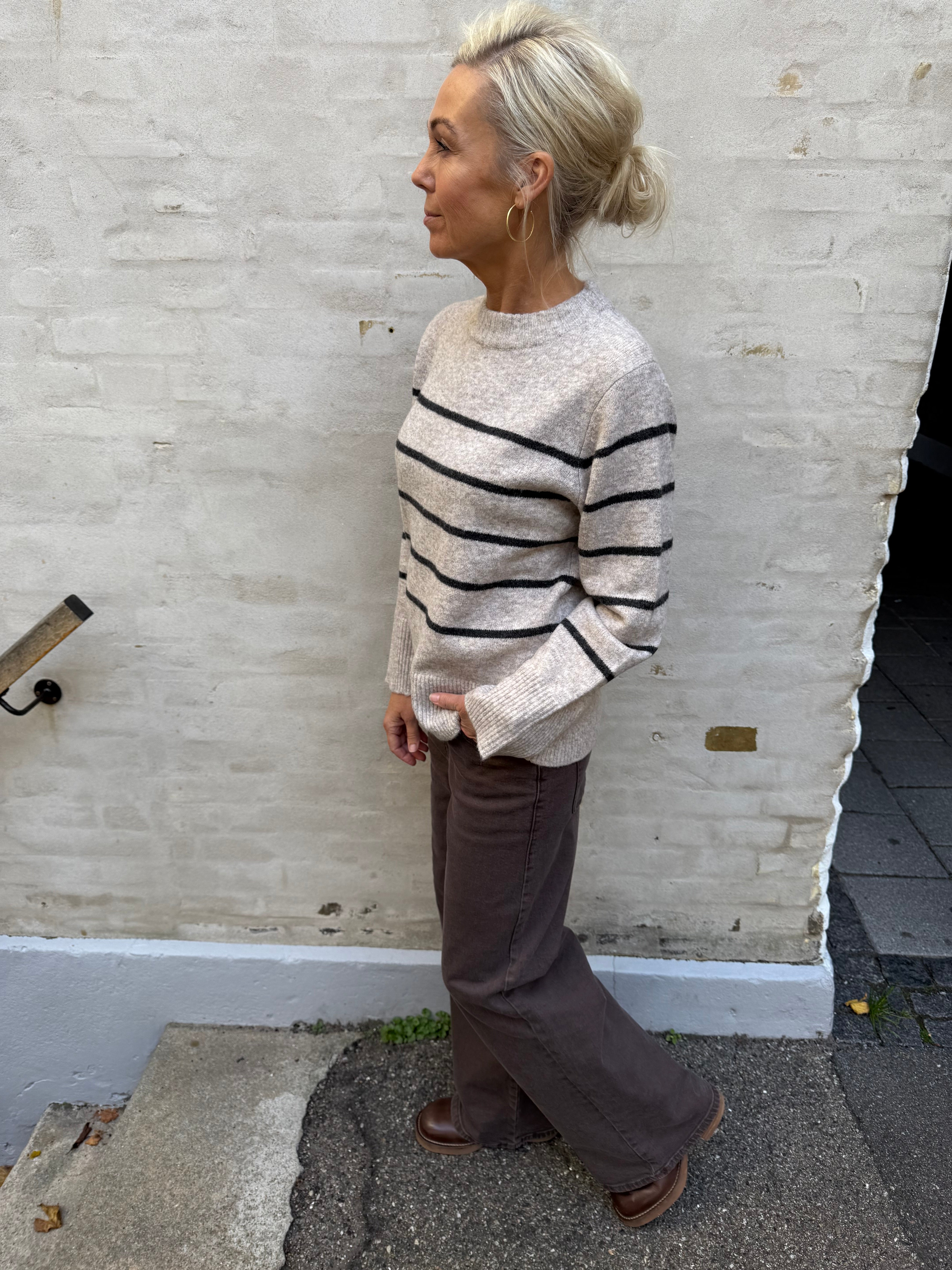 FLAWLESS PULLOVER - Silver Mink W. DARK GREY MELANGE