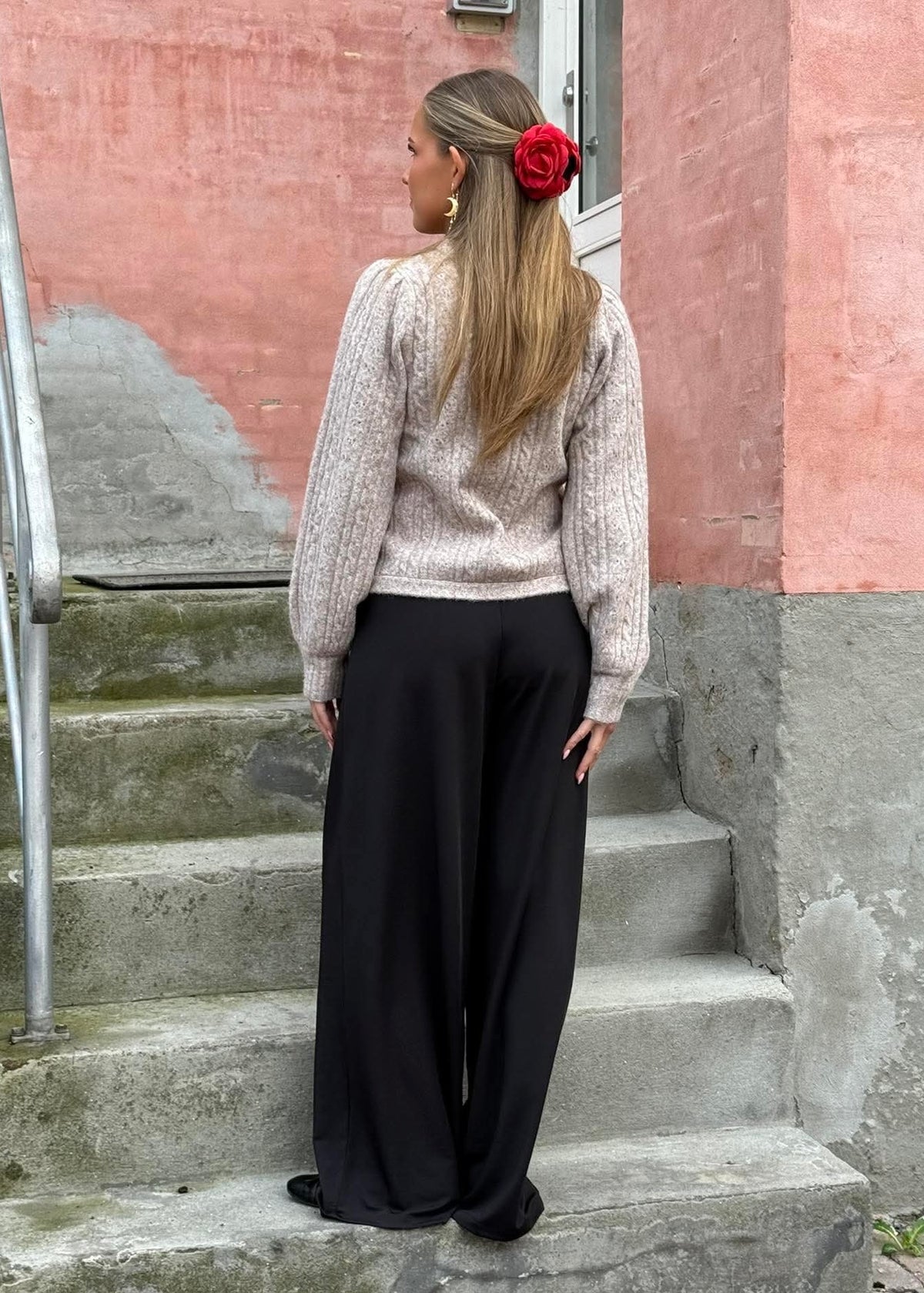 DINA LIFE PLEAT WIDE PANT - Black
