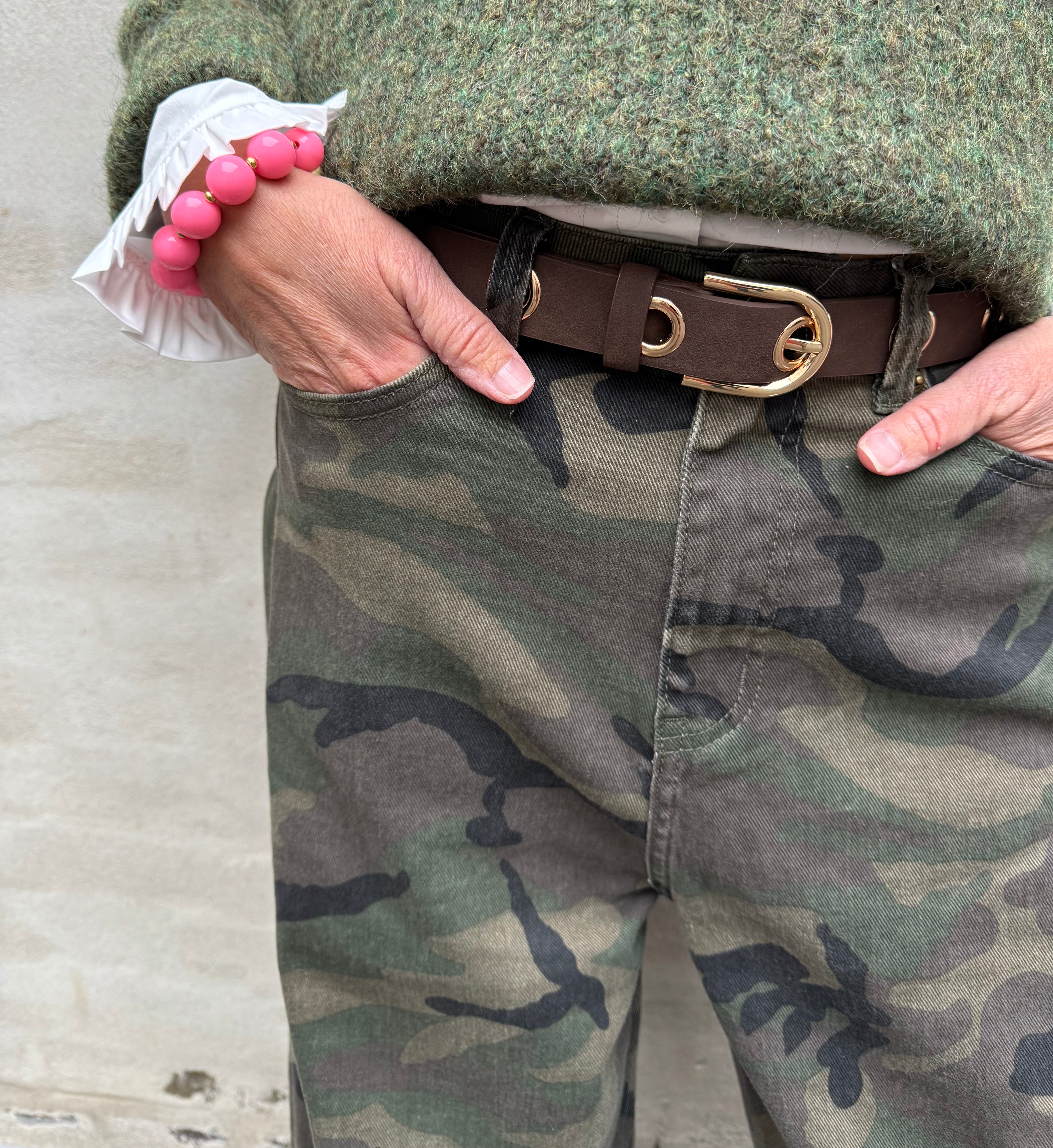 Emma belt - brun med guld detaljer