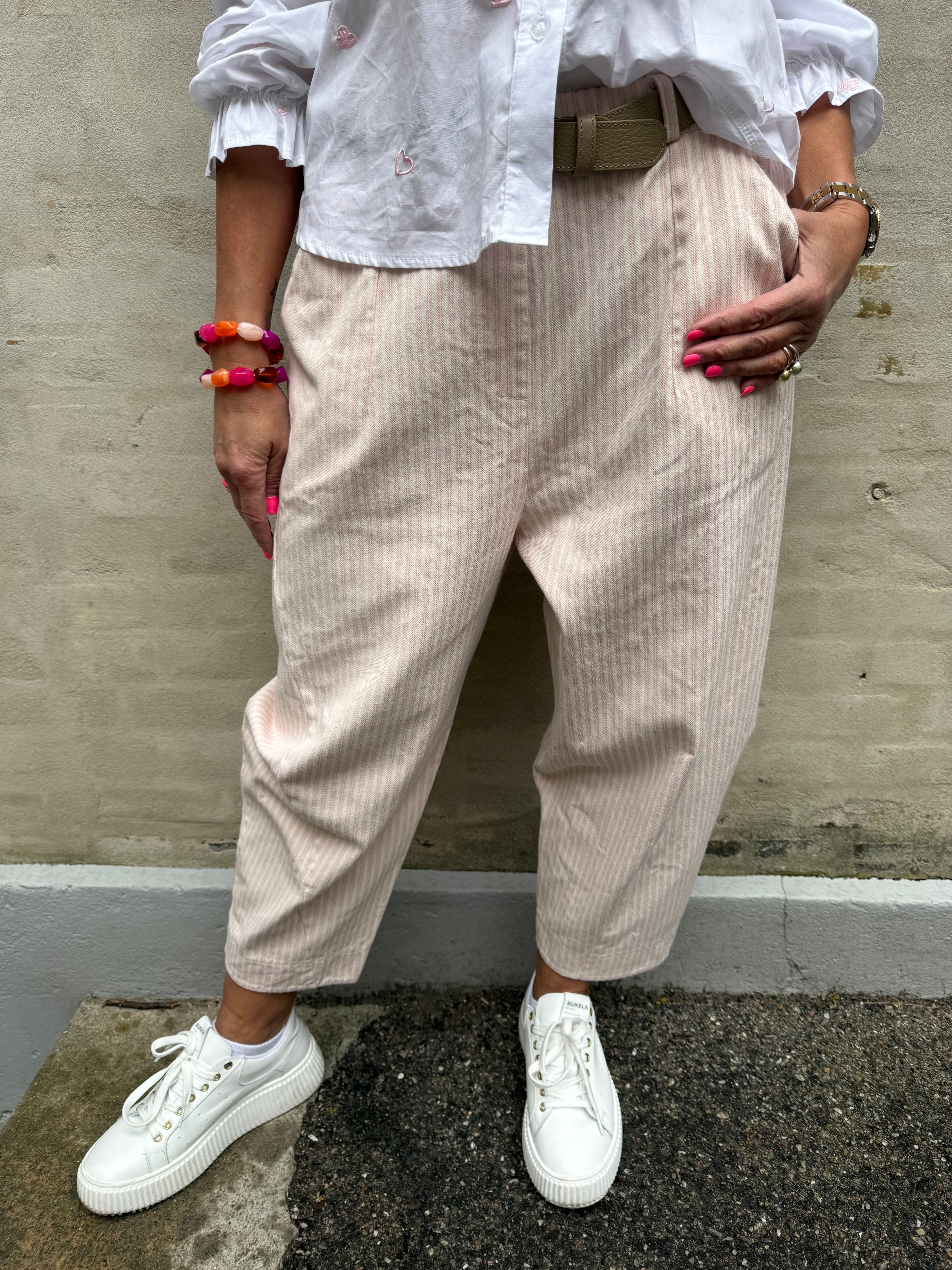 Vera Striped Pants - Striped Pink