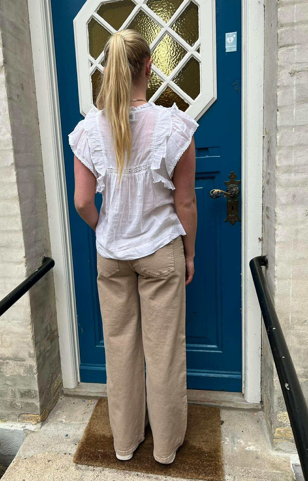 SELMA LW BRED FÄRGADE JEANS - Fransk Vanilj