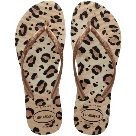 Slim Animal Print FLIP FLOPS Beige/Beige