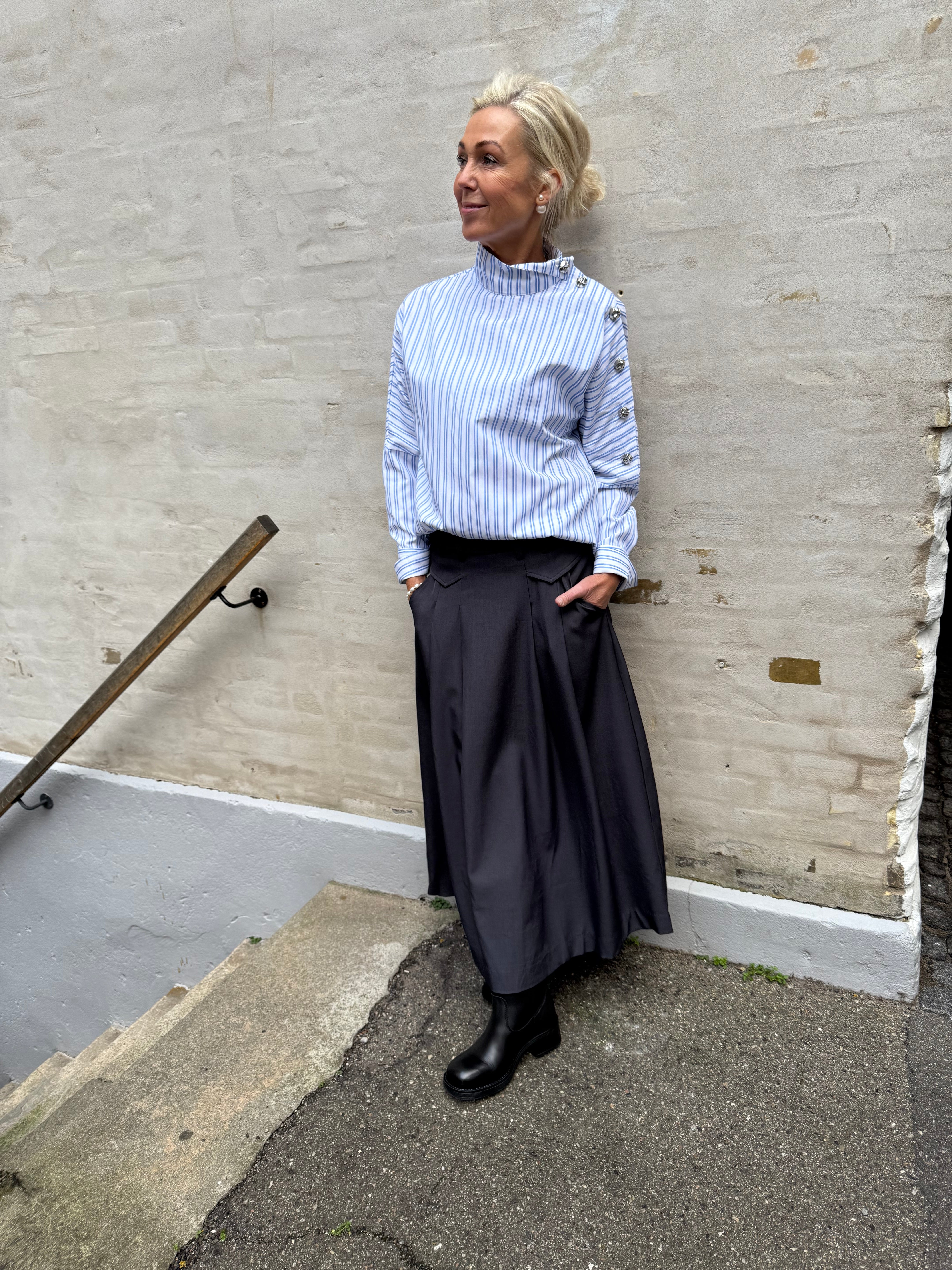 LunaCC Pocket Pleat Skirt - Mid Grey