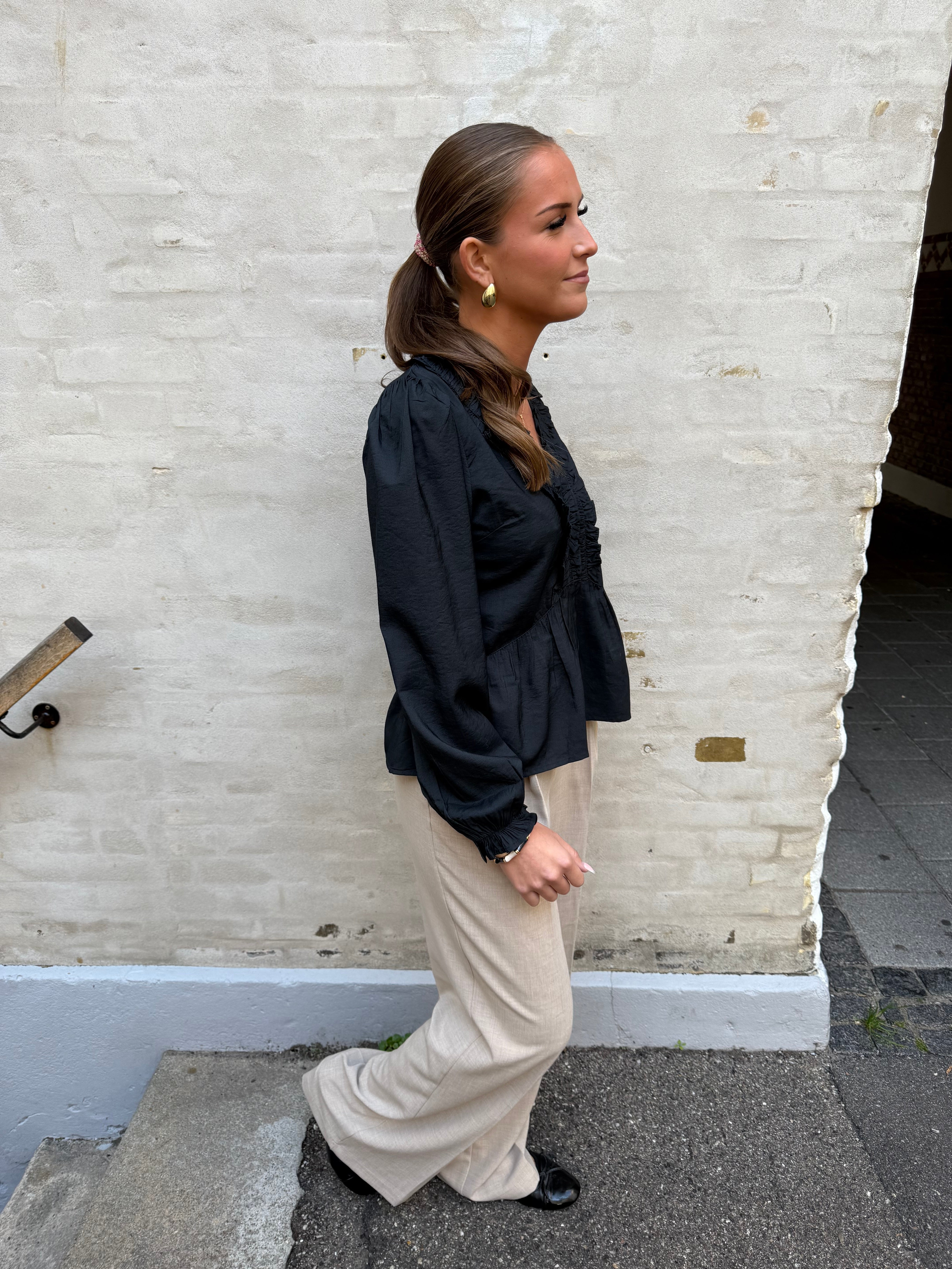 Melfy Structure Blouse - Navy