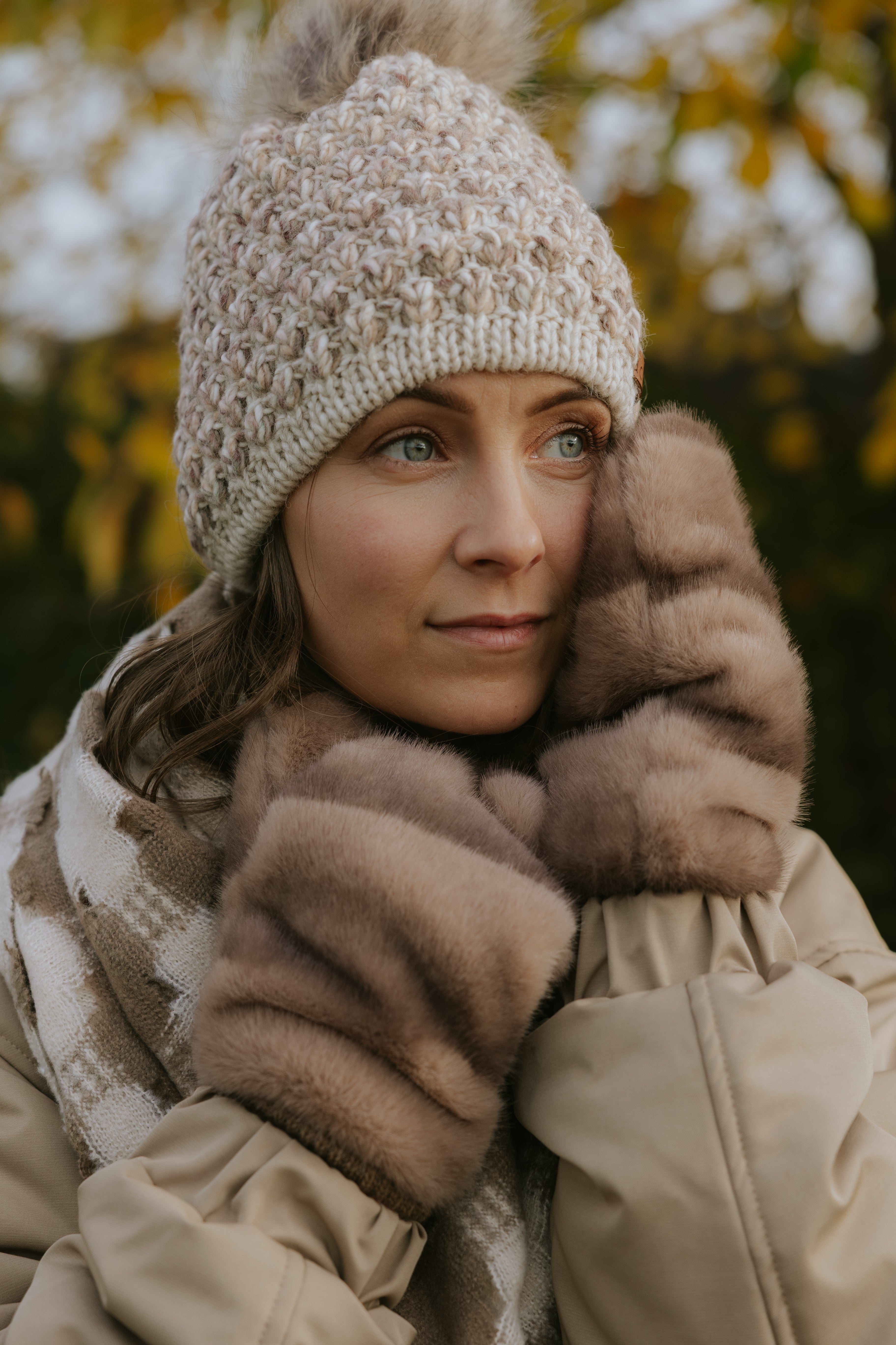 Fake fur Glove - Taupe