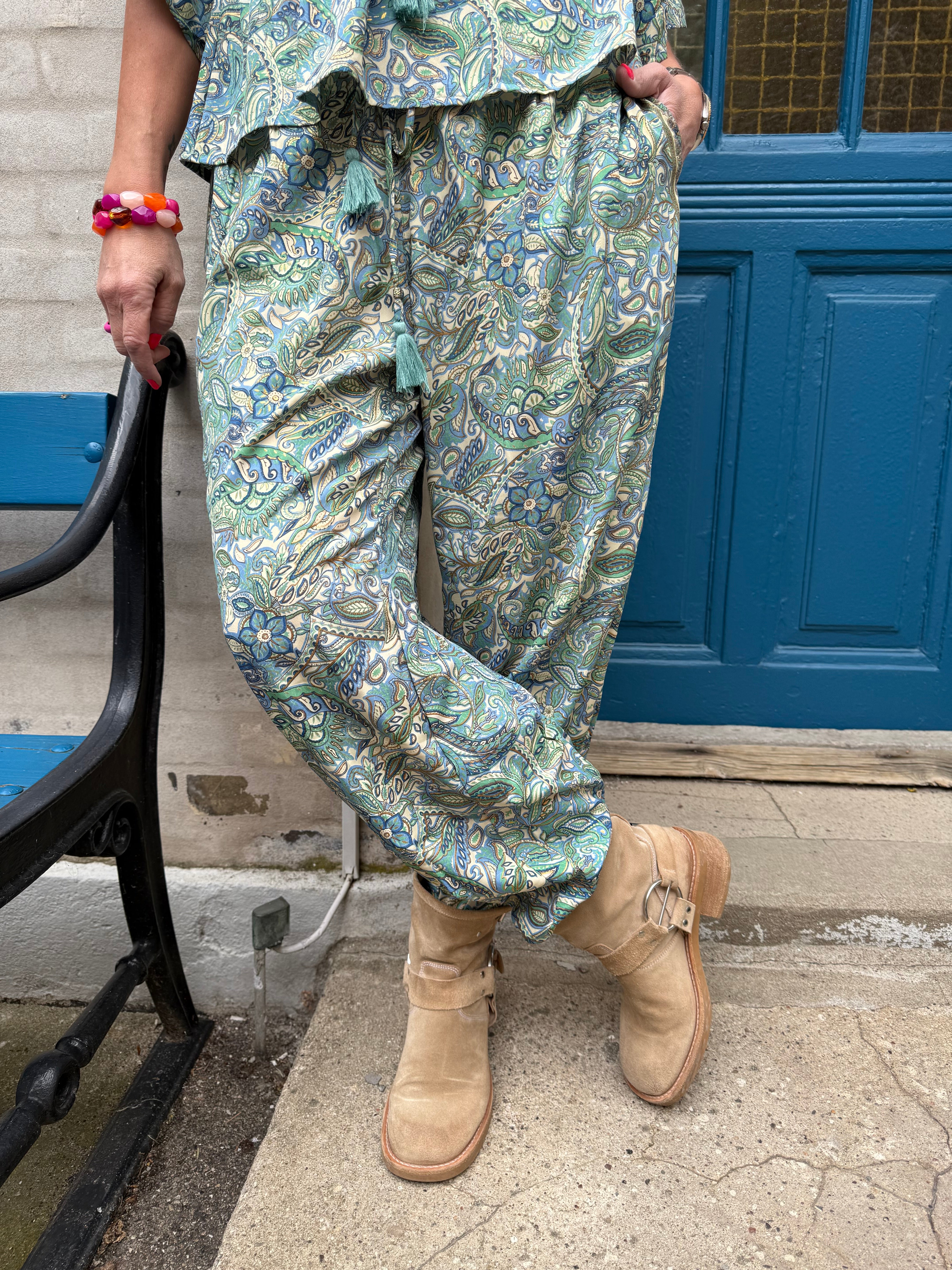 LUNA barrel pant - Sea Green