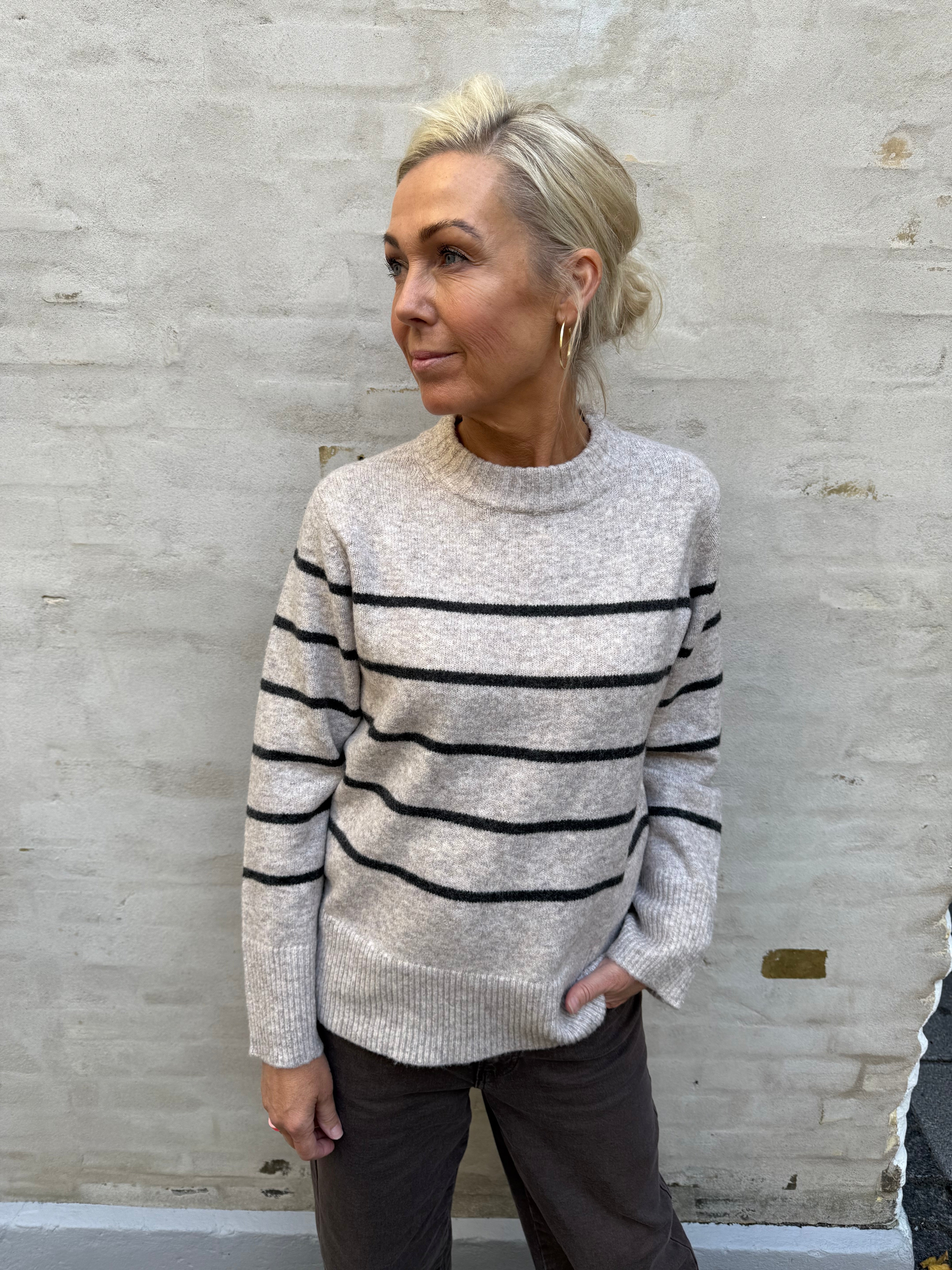 FLAWLESS PULLOVER - Silver Mink W. DARK GREY MELANGE