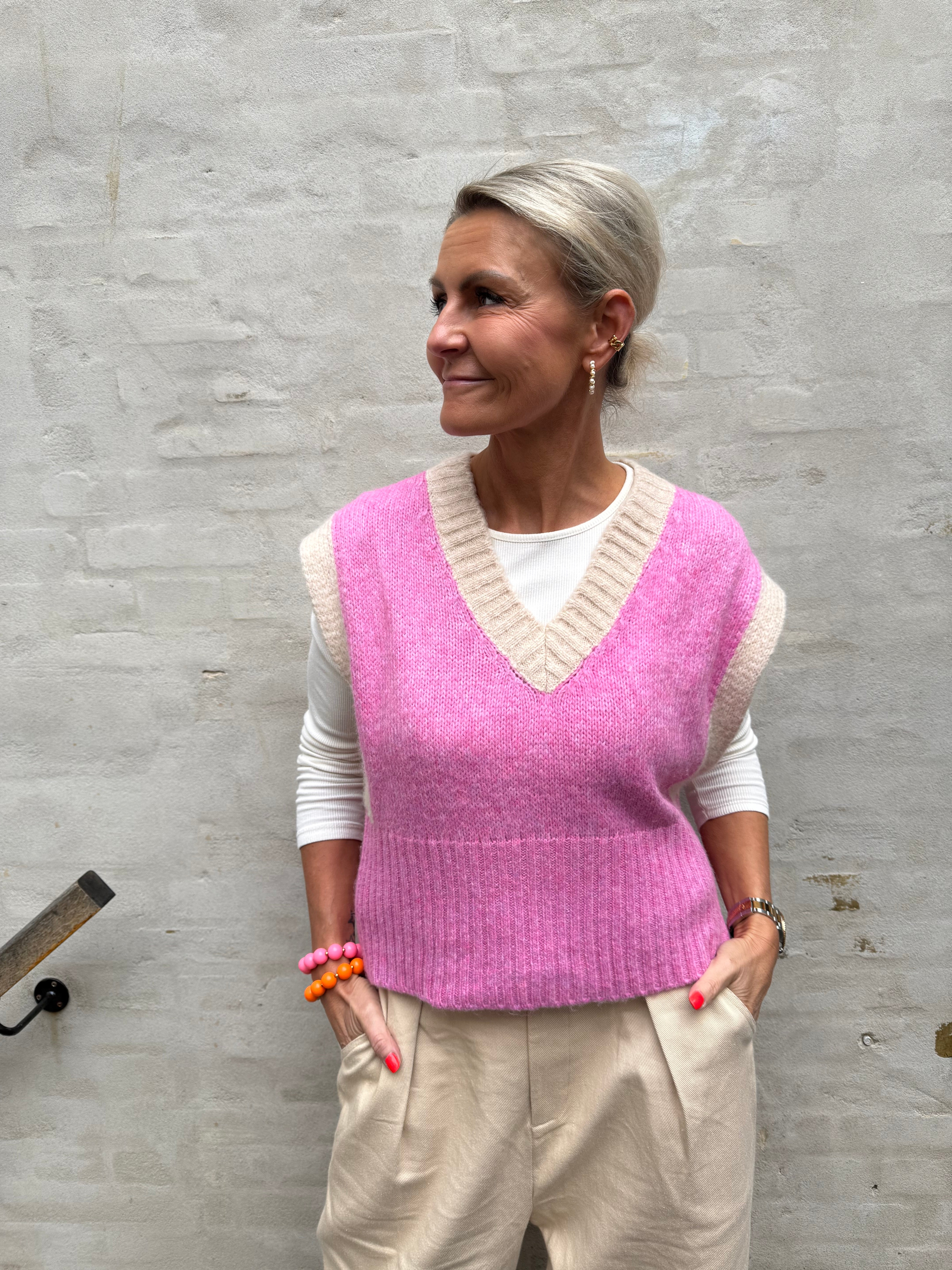 Candice Vest - Pink/Beige