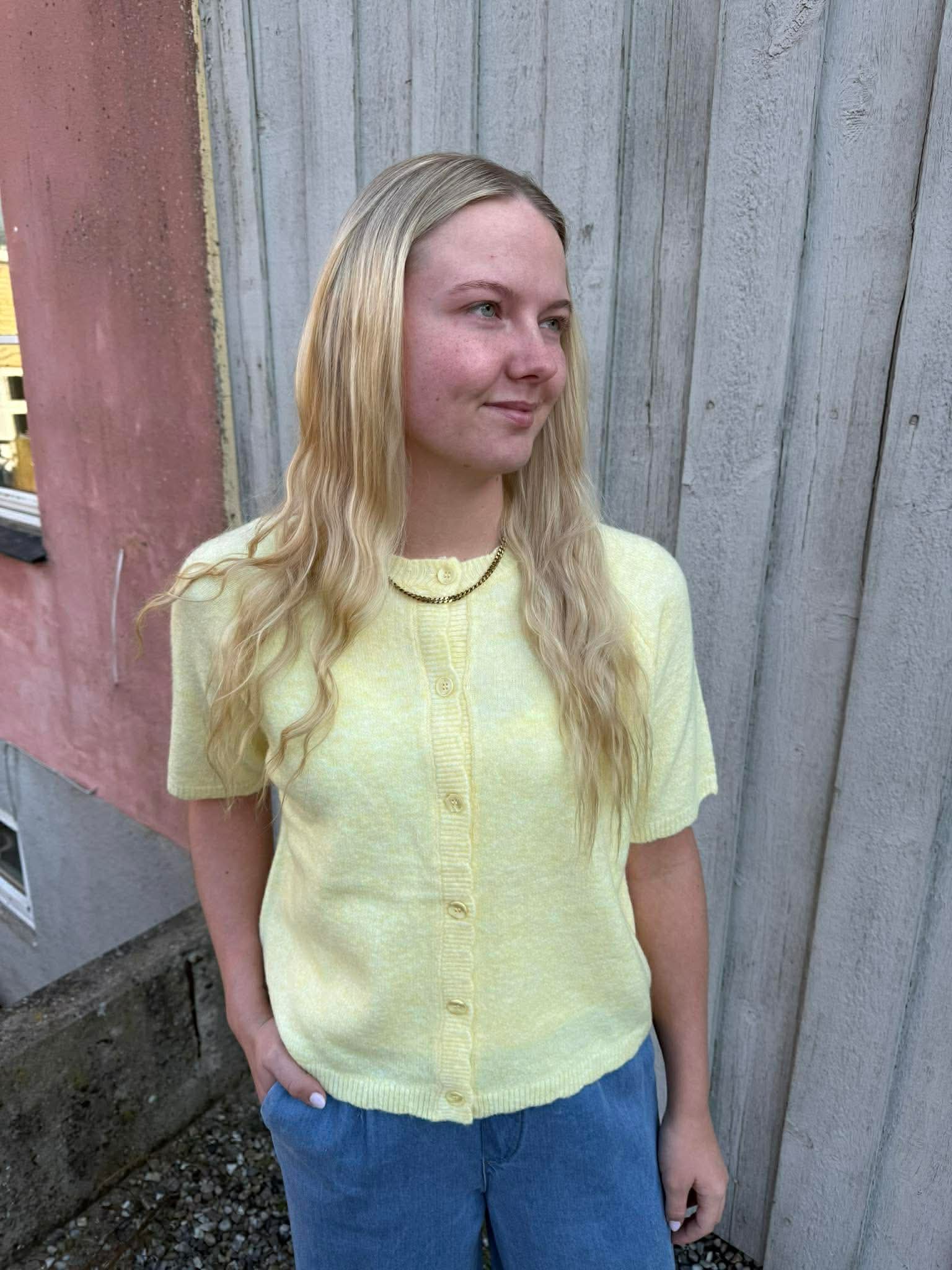 RATH SS O-HALS KNIT CARDIGAN - Fransk Vanilj