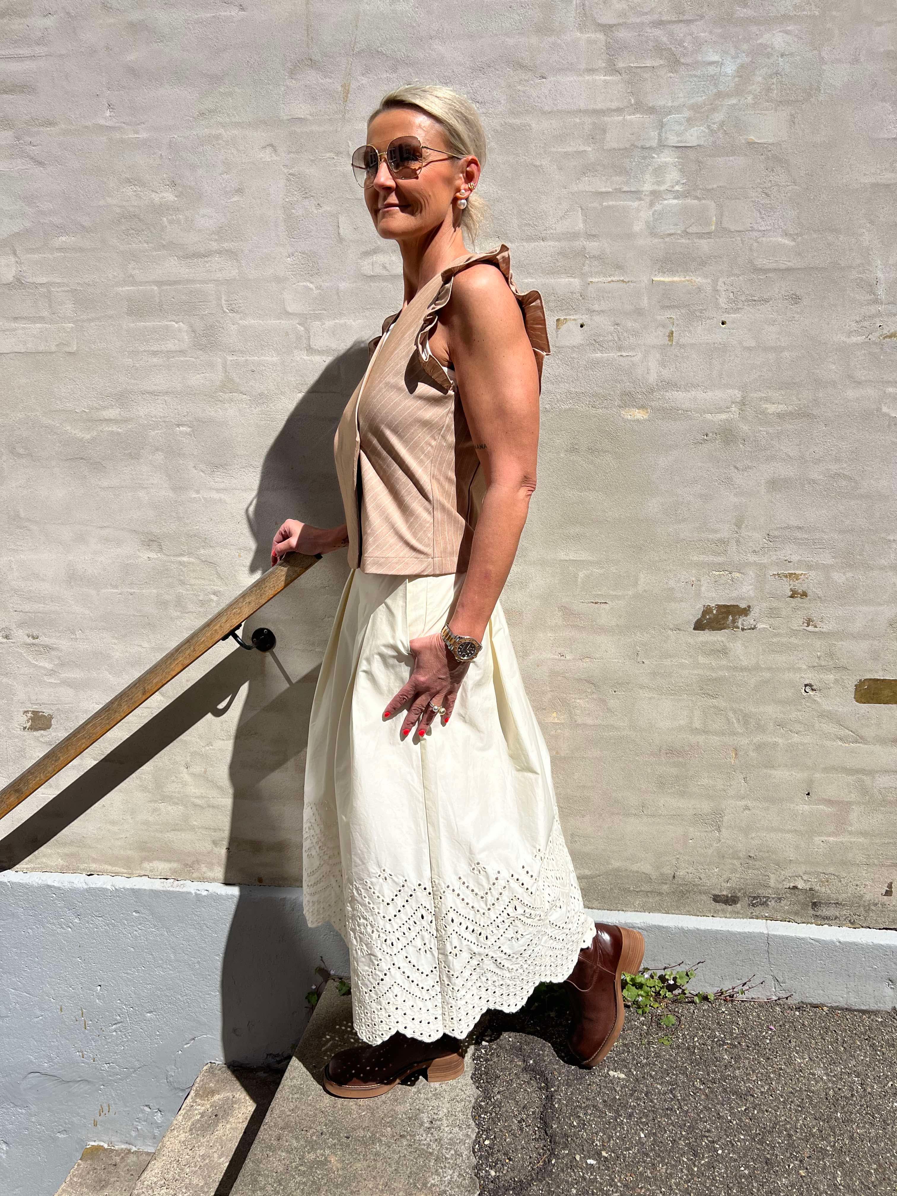 Poppy Anglaise Skirt Bone