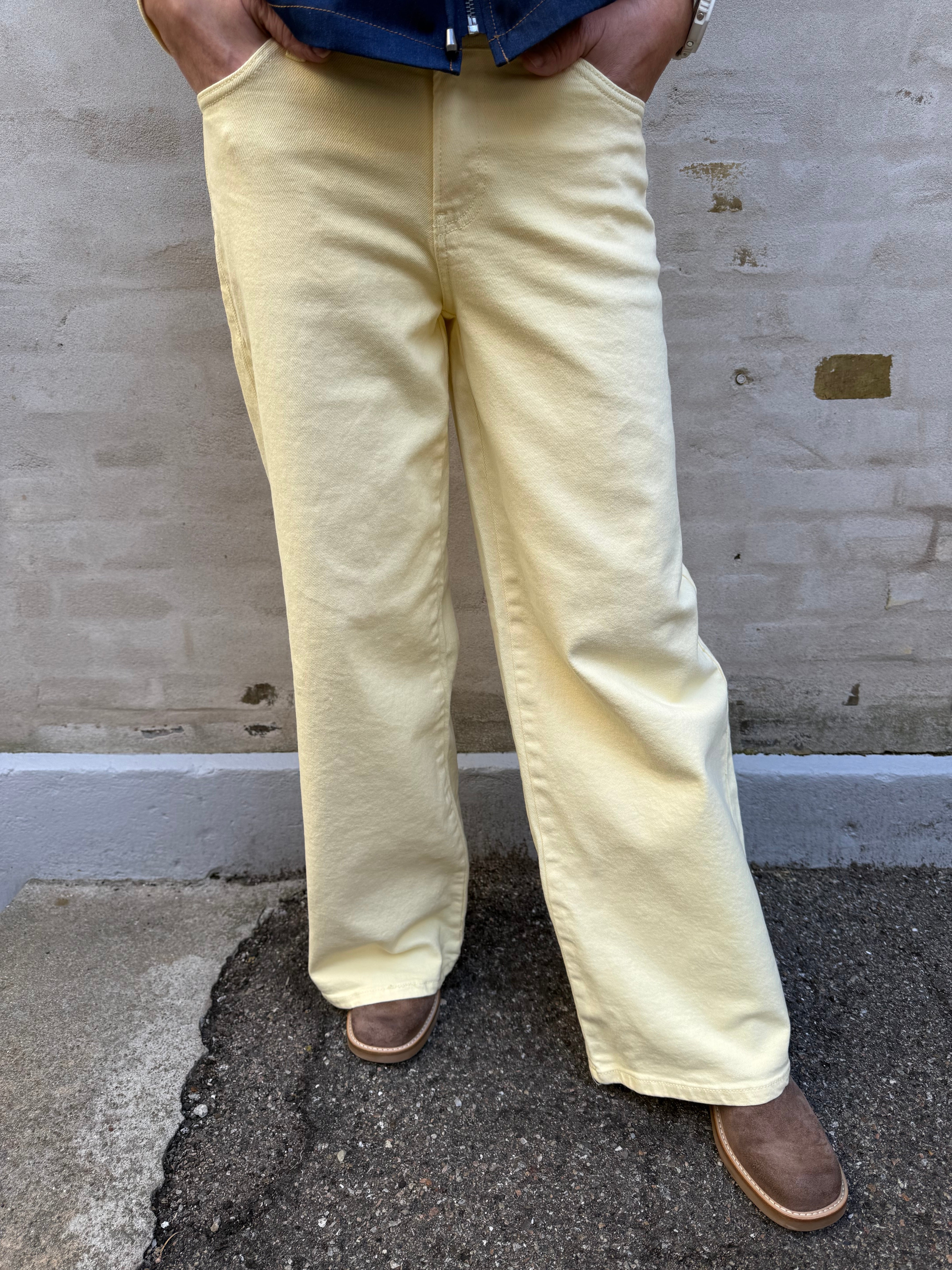 SELMA LW WIDE COLORED JEANS - French Vanilla