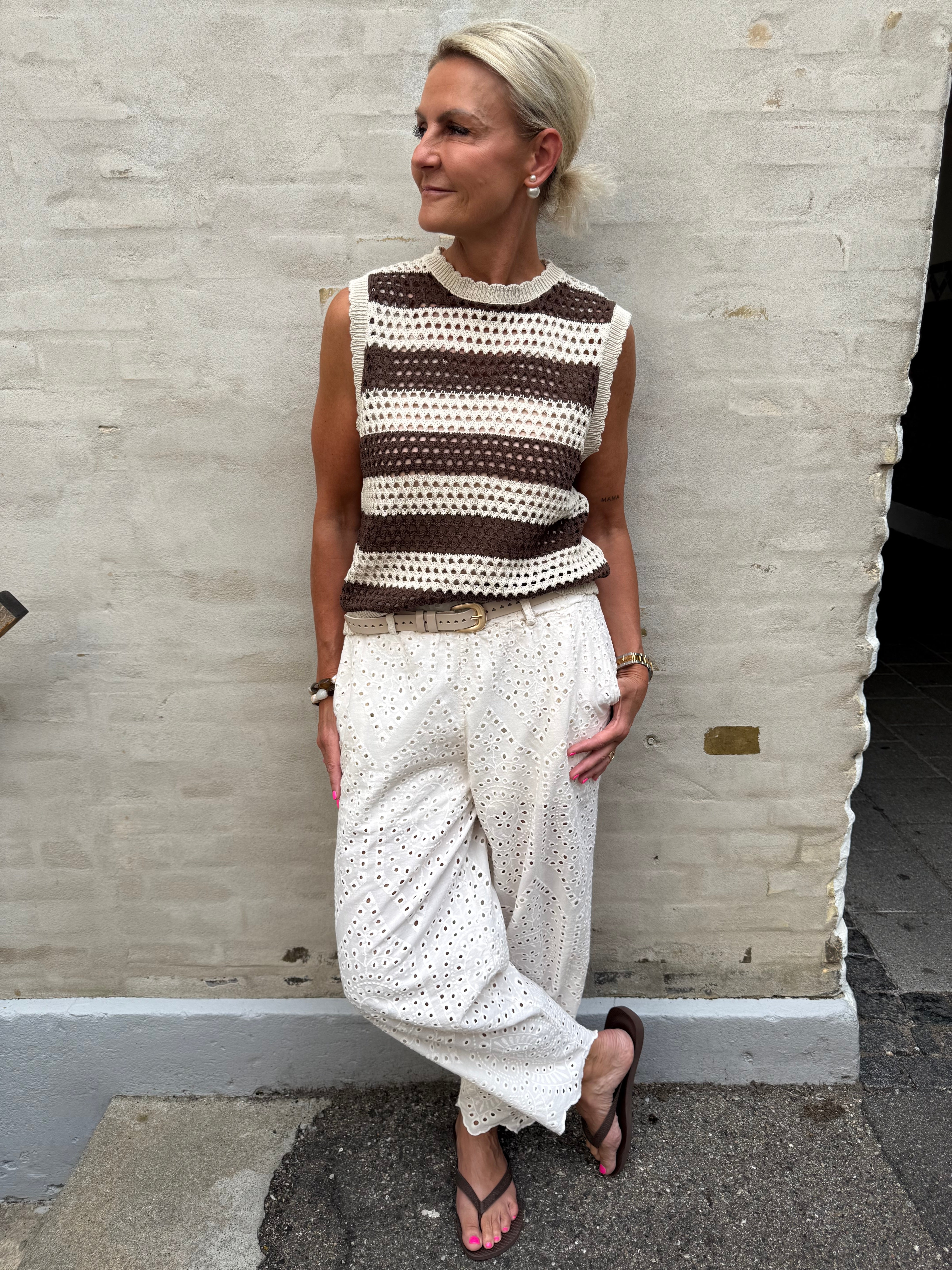 FREY barrel lace pant - Creme