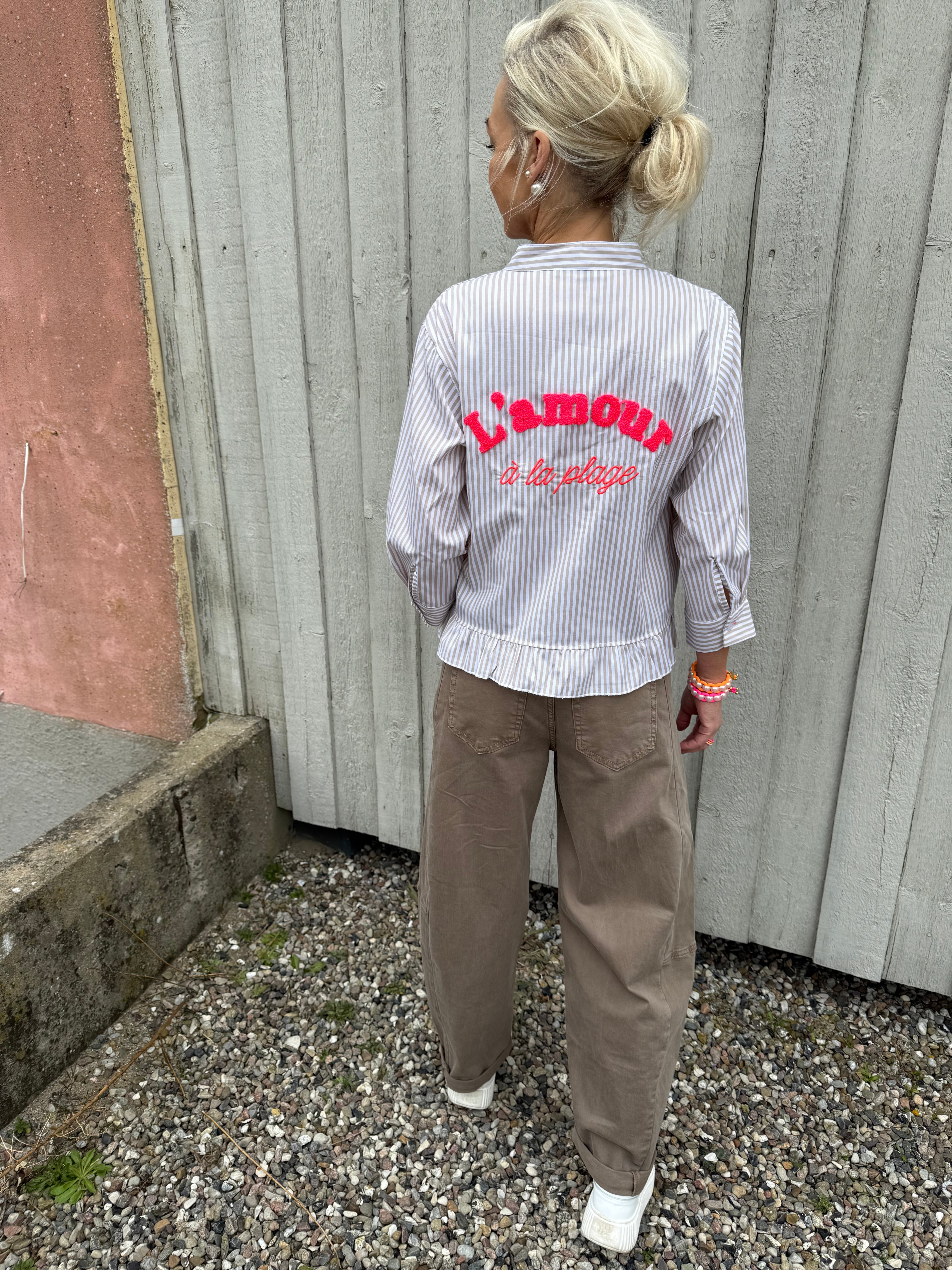 L´amour Shirt - Beige Stripe