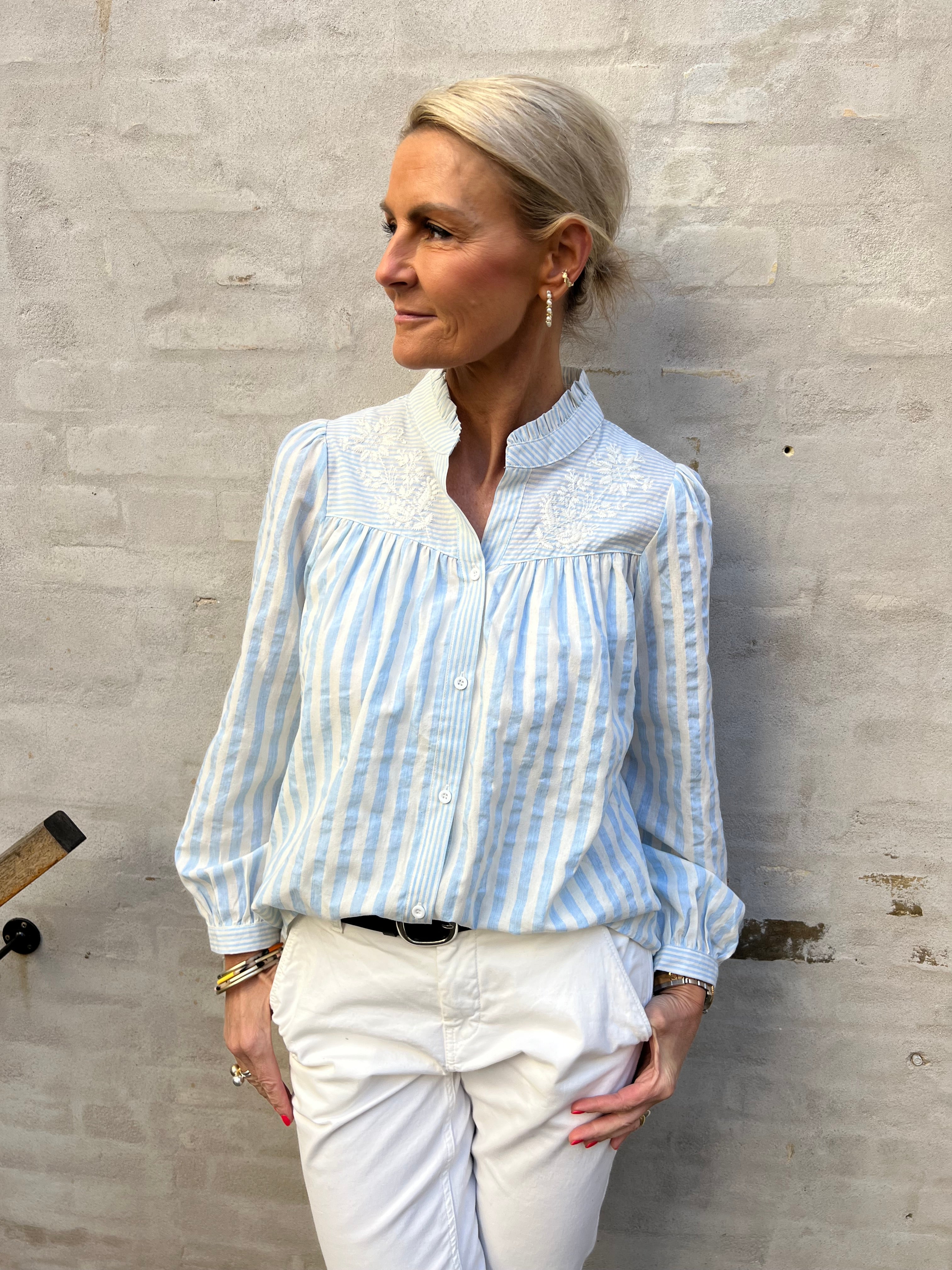 Musy shirt blue stripe