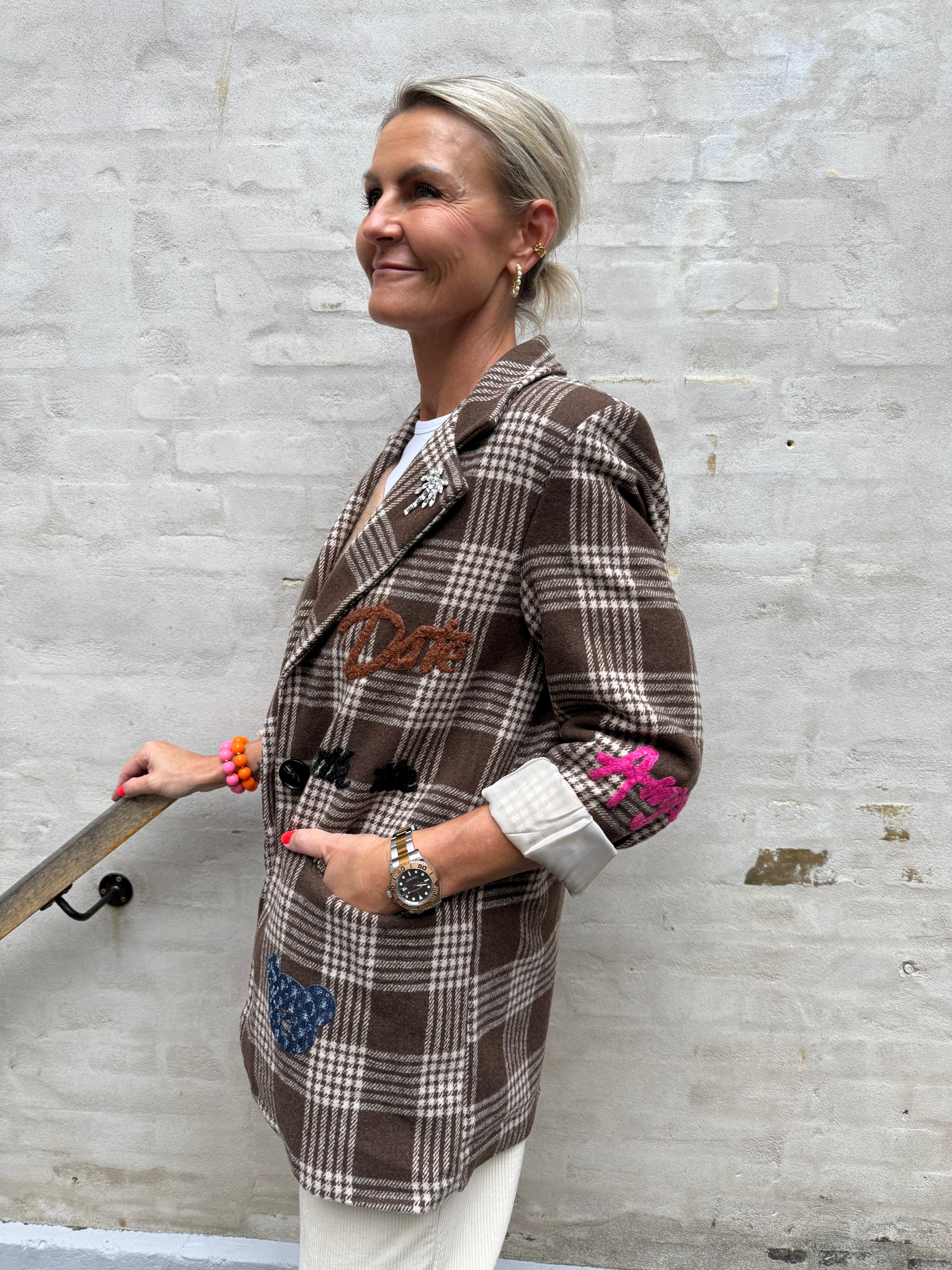 Gia Blazer - Dark Brown Check