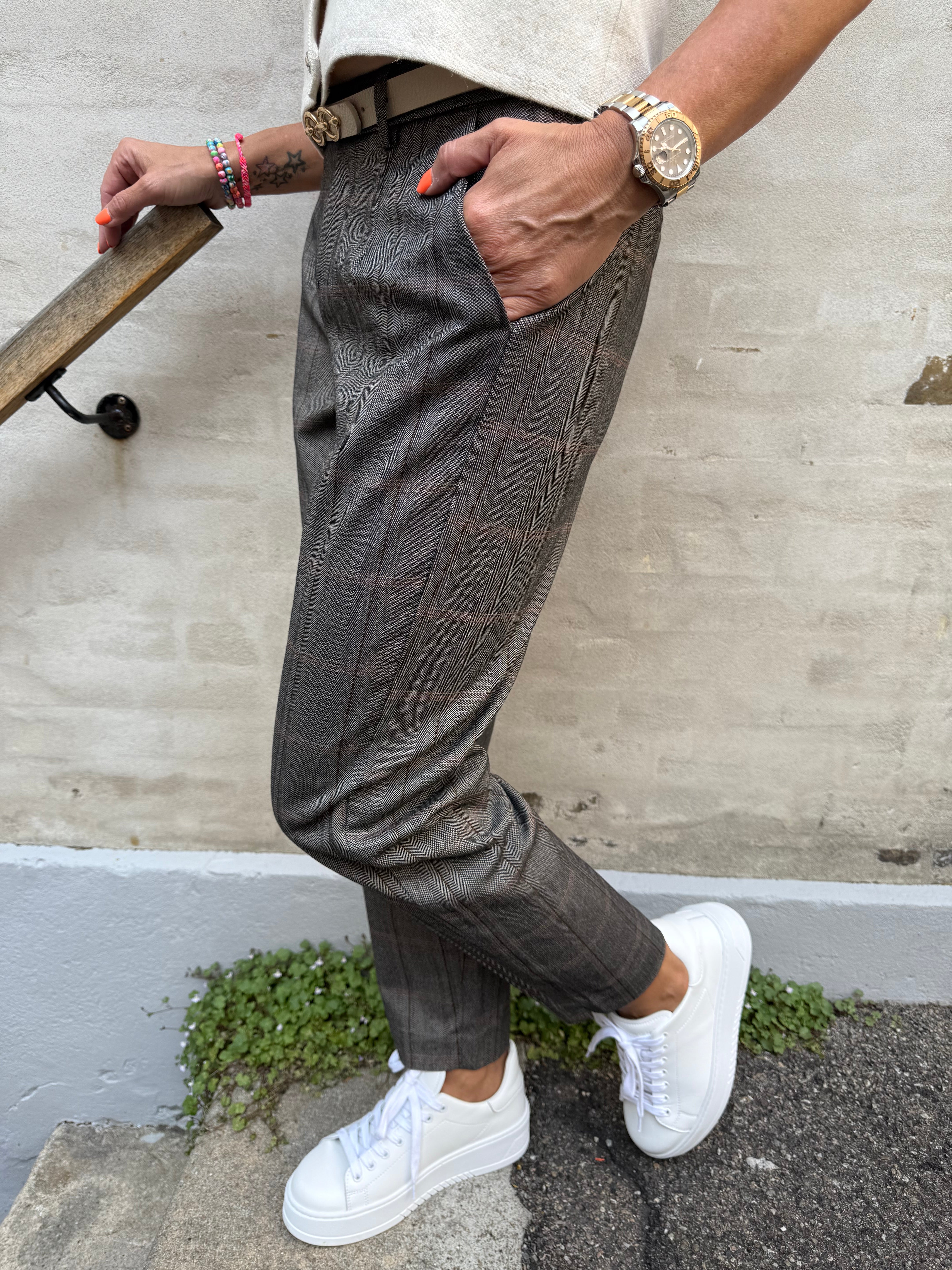 Lisa Slim Pant - Black/Humus