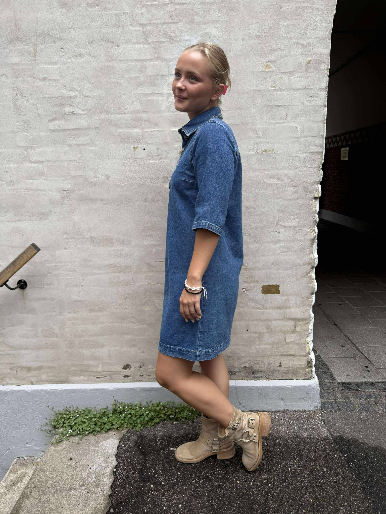 Bella SS Dress Medium Blue Denim