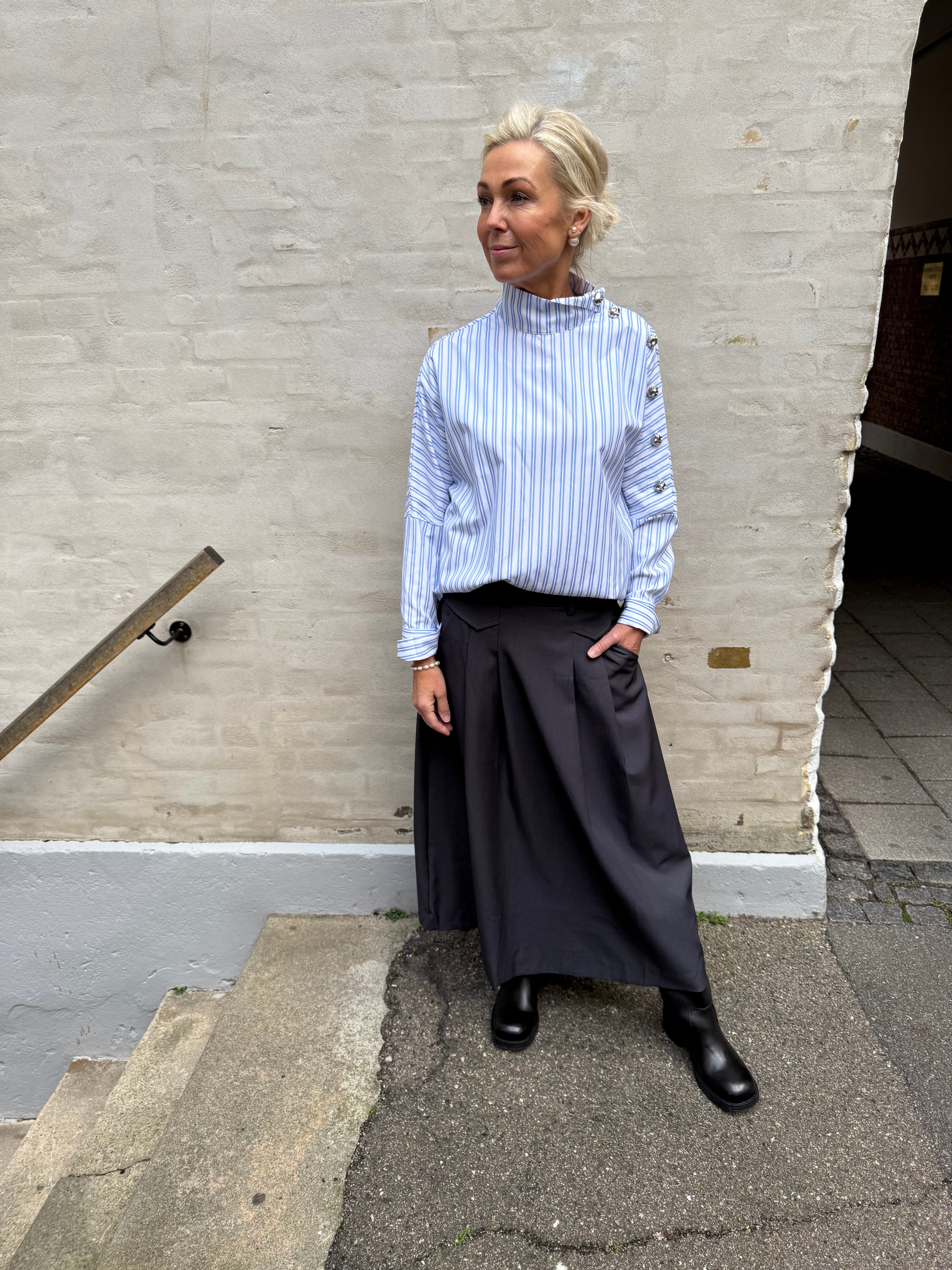 DevinCC AsymCC Button Blouse - Blue