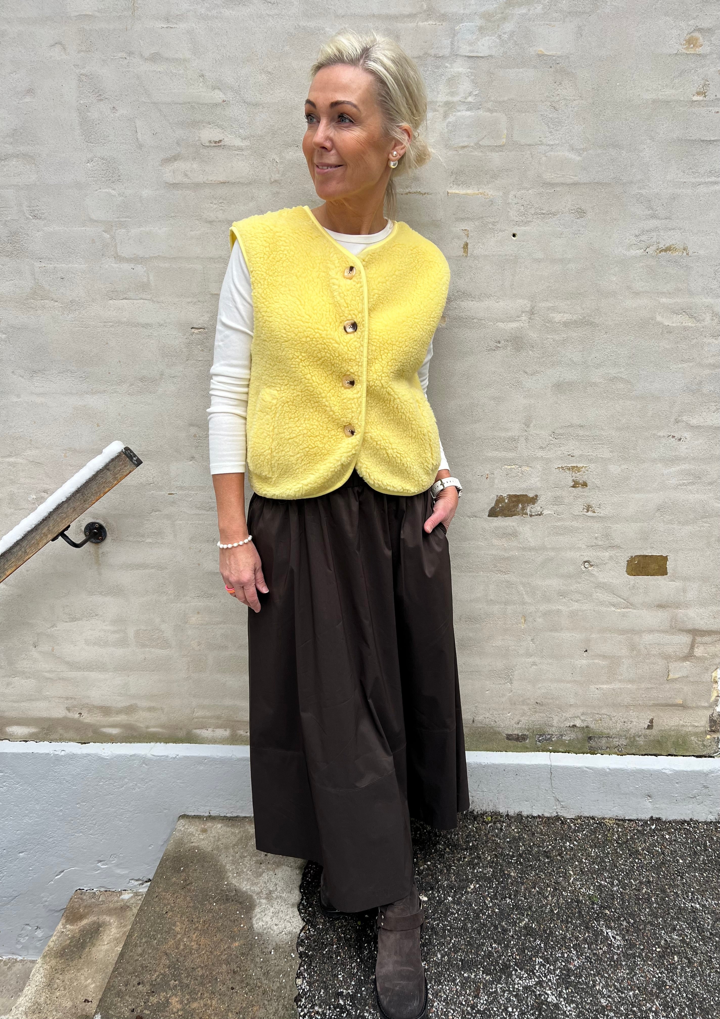 Molly Teddy Vest - Yellow