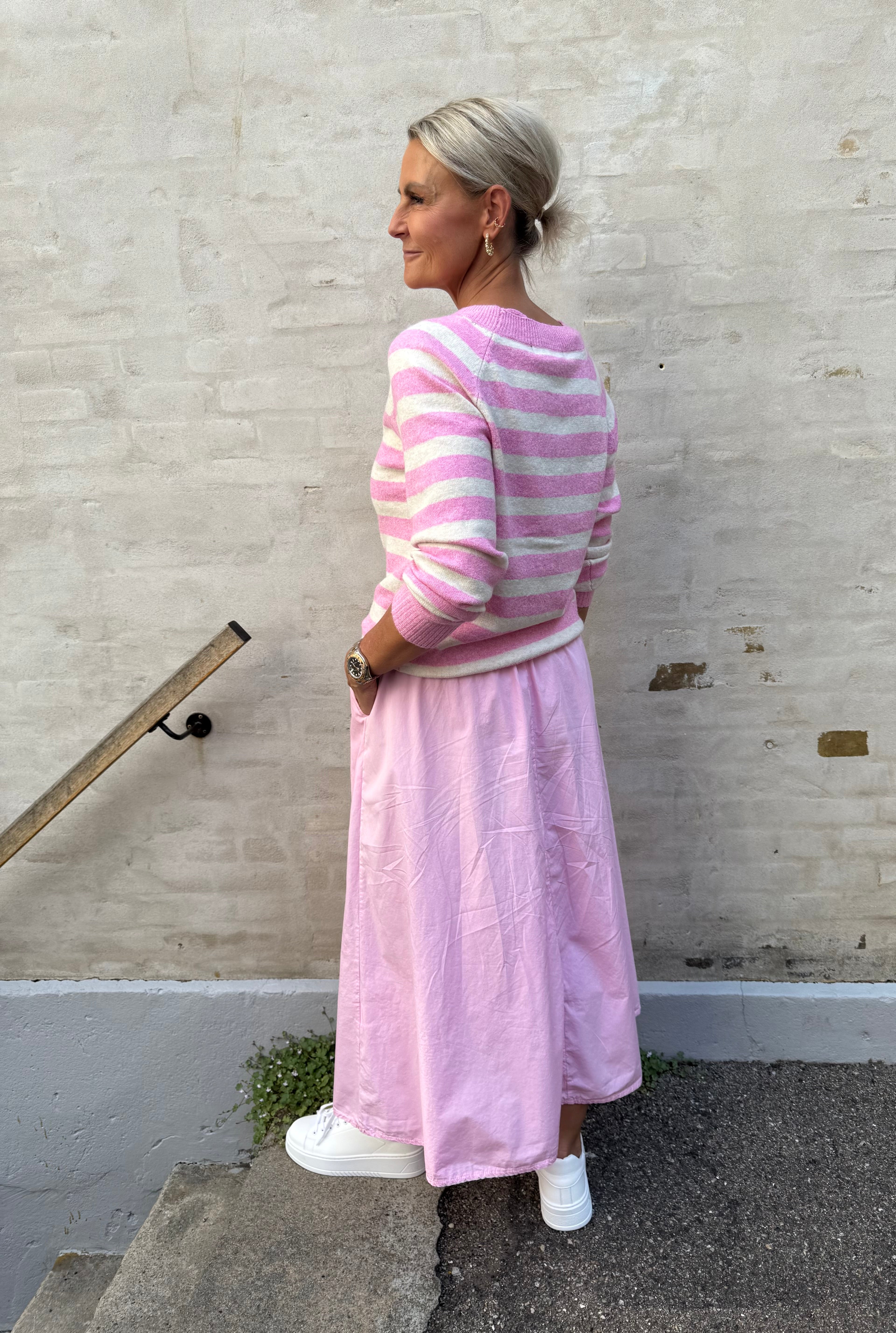 DOFFY O-NECK BLOUSE - Fuchsia Pink/BIRCH
