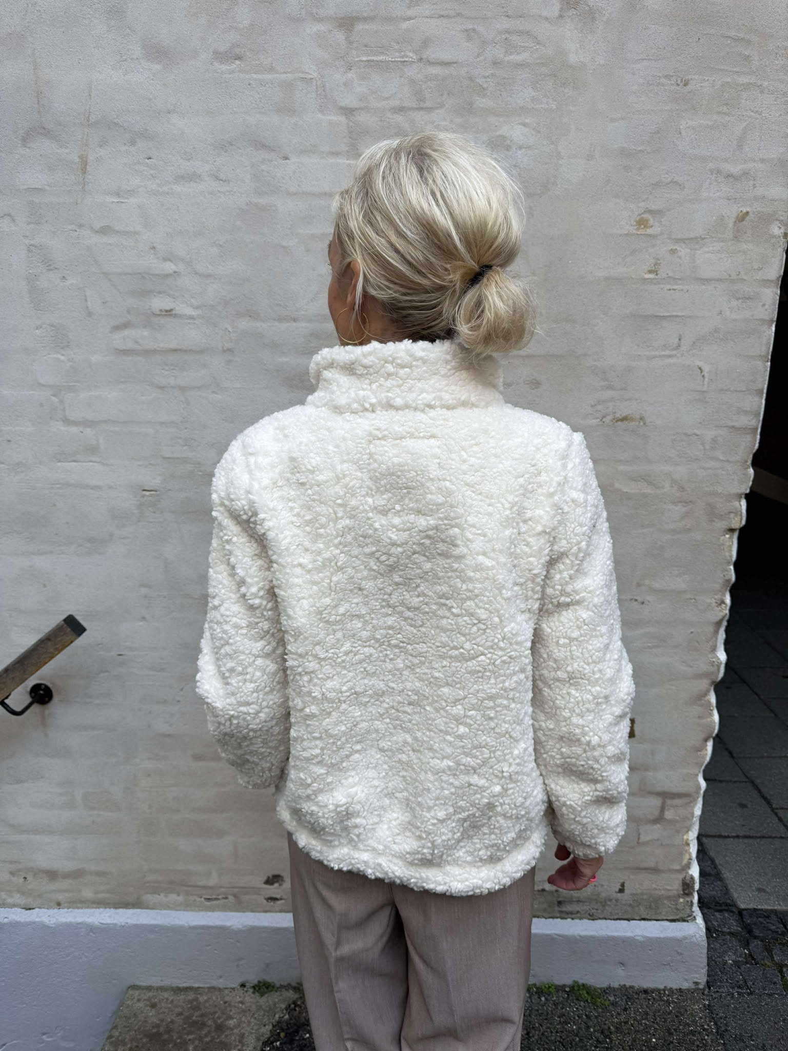 Mat Mix Teddy Jacket - Eggshell