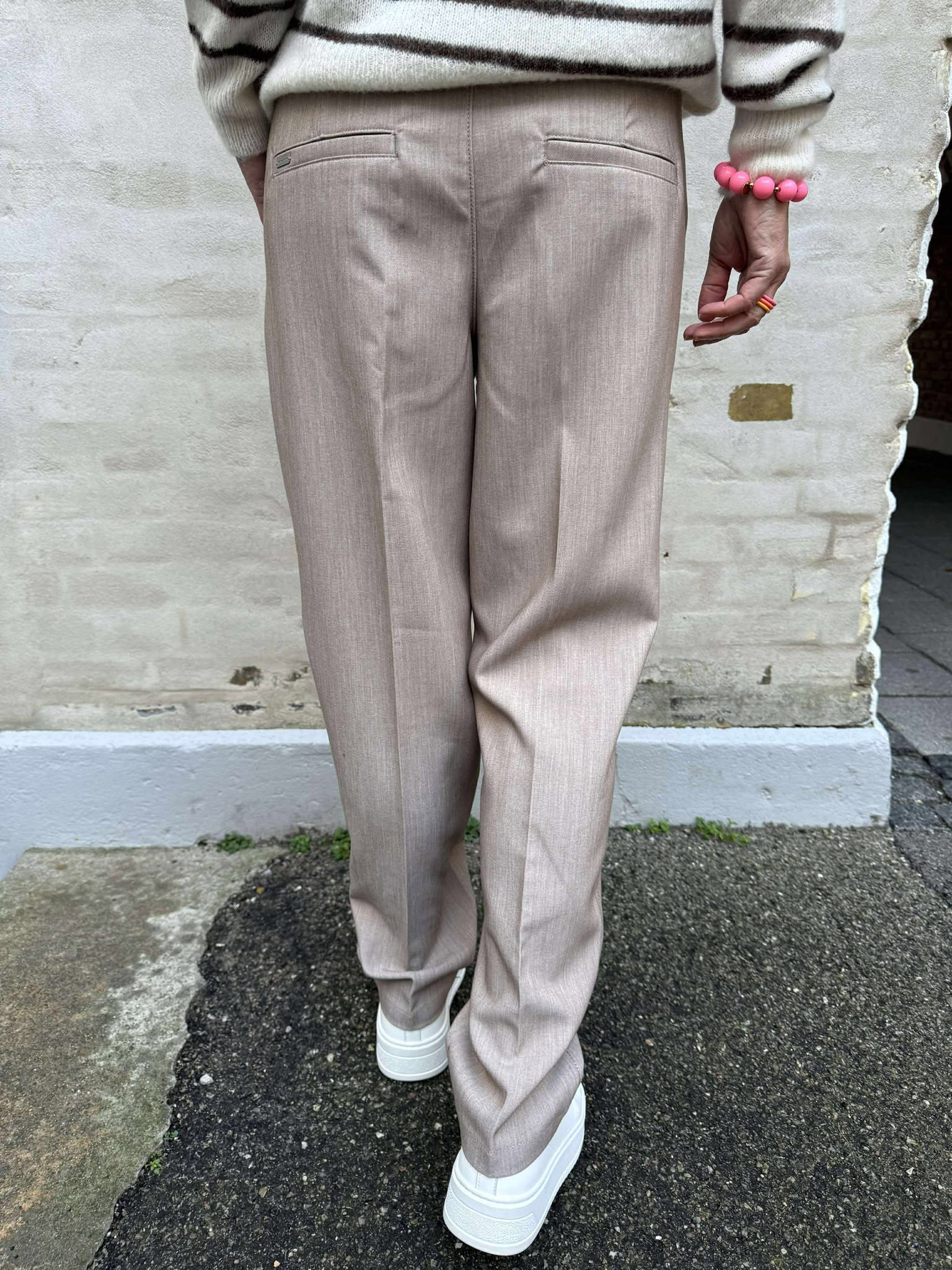 Chino Melange Woven Stretch - Light Terra Mocha Melange