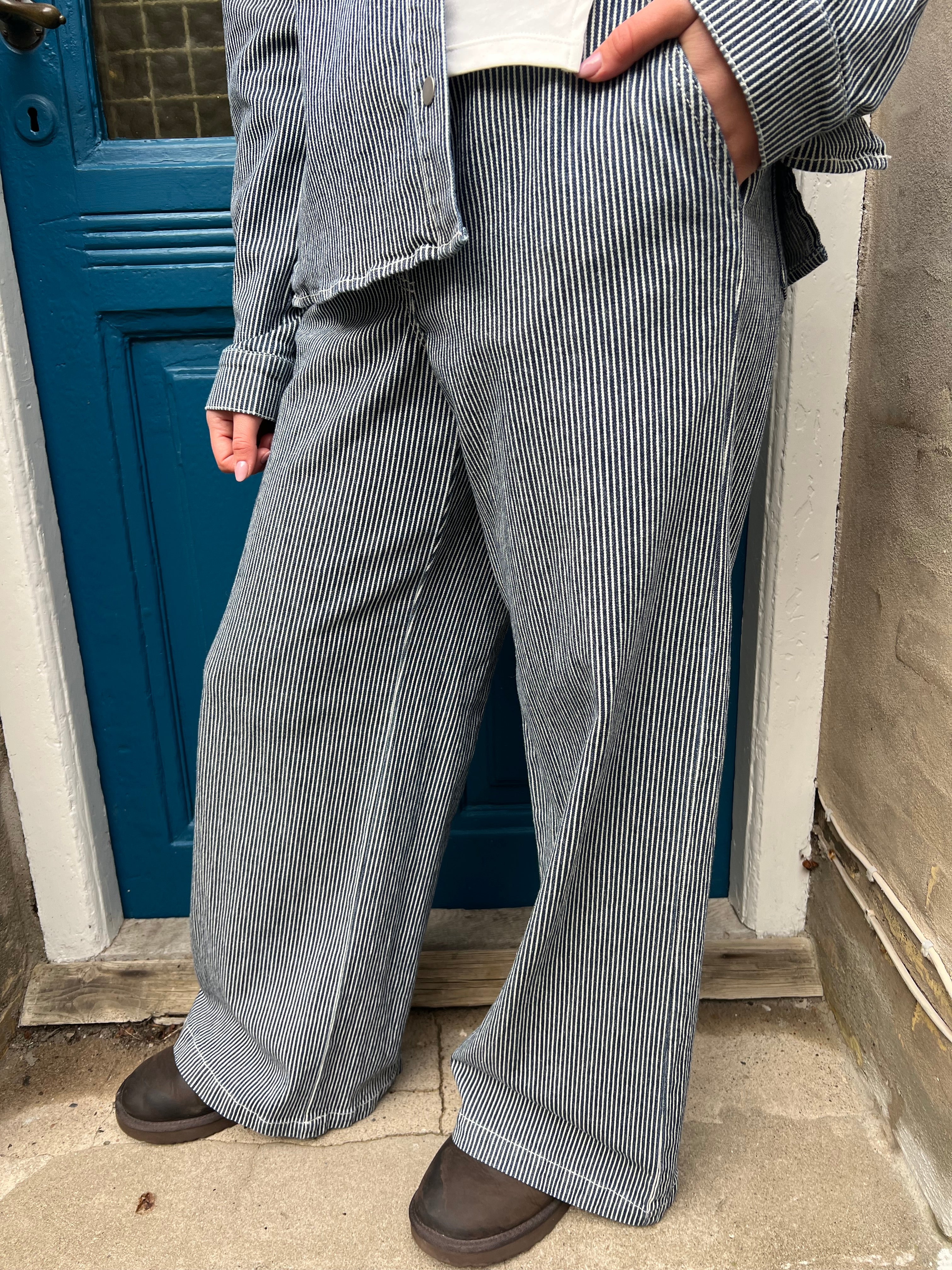 NIKITA WIDE STRING PANTS - Black Iris CLOUD DANCER