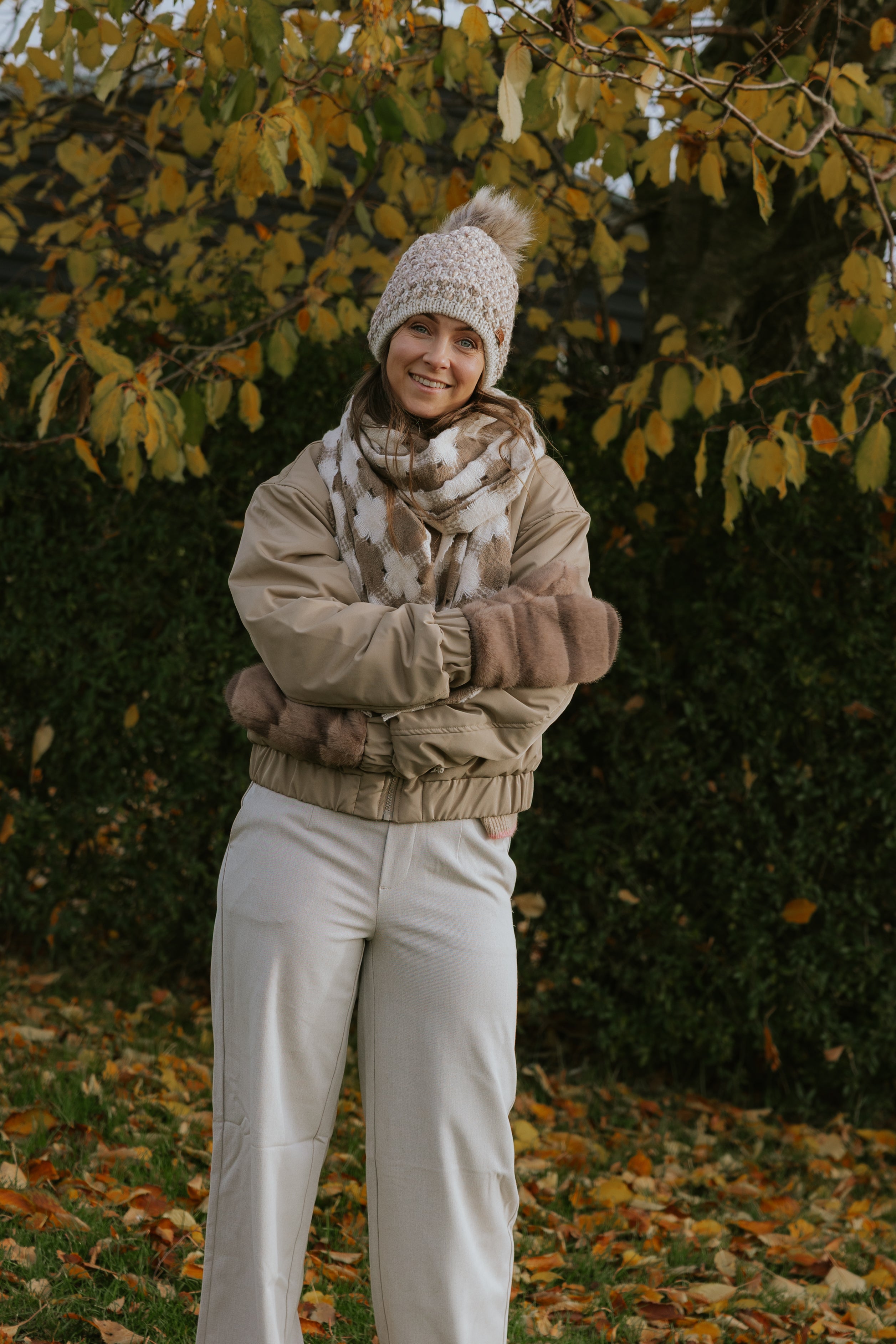 Fake fur Glove - Taupe