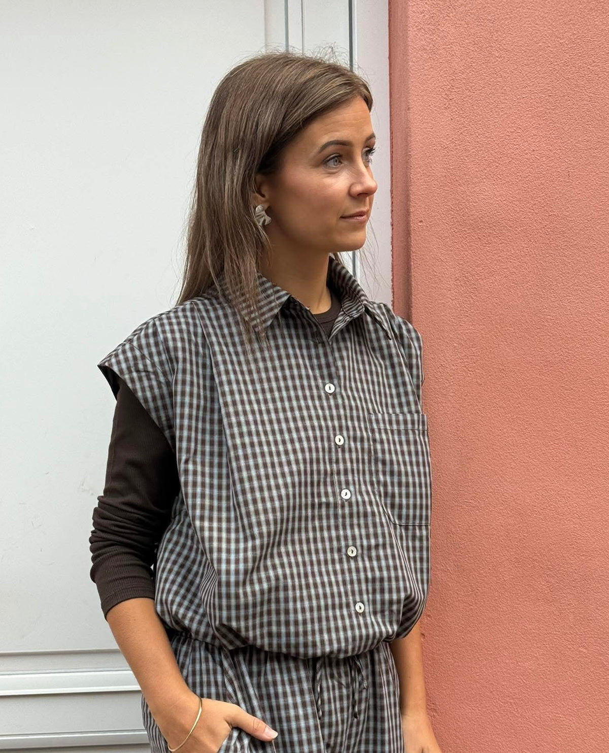 Kit small check SS - Brown Check