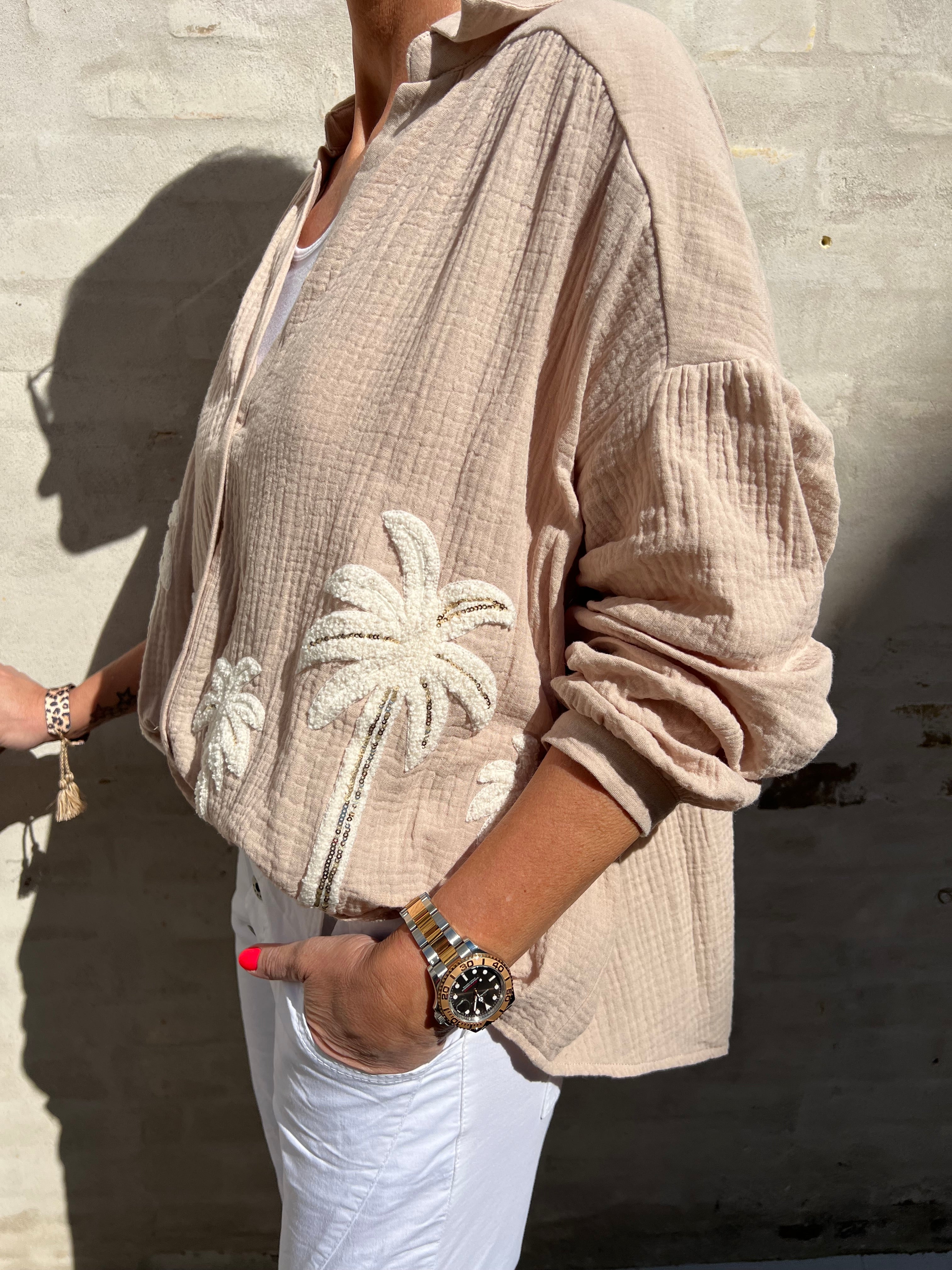 Musy palm shirt beige