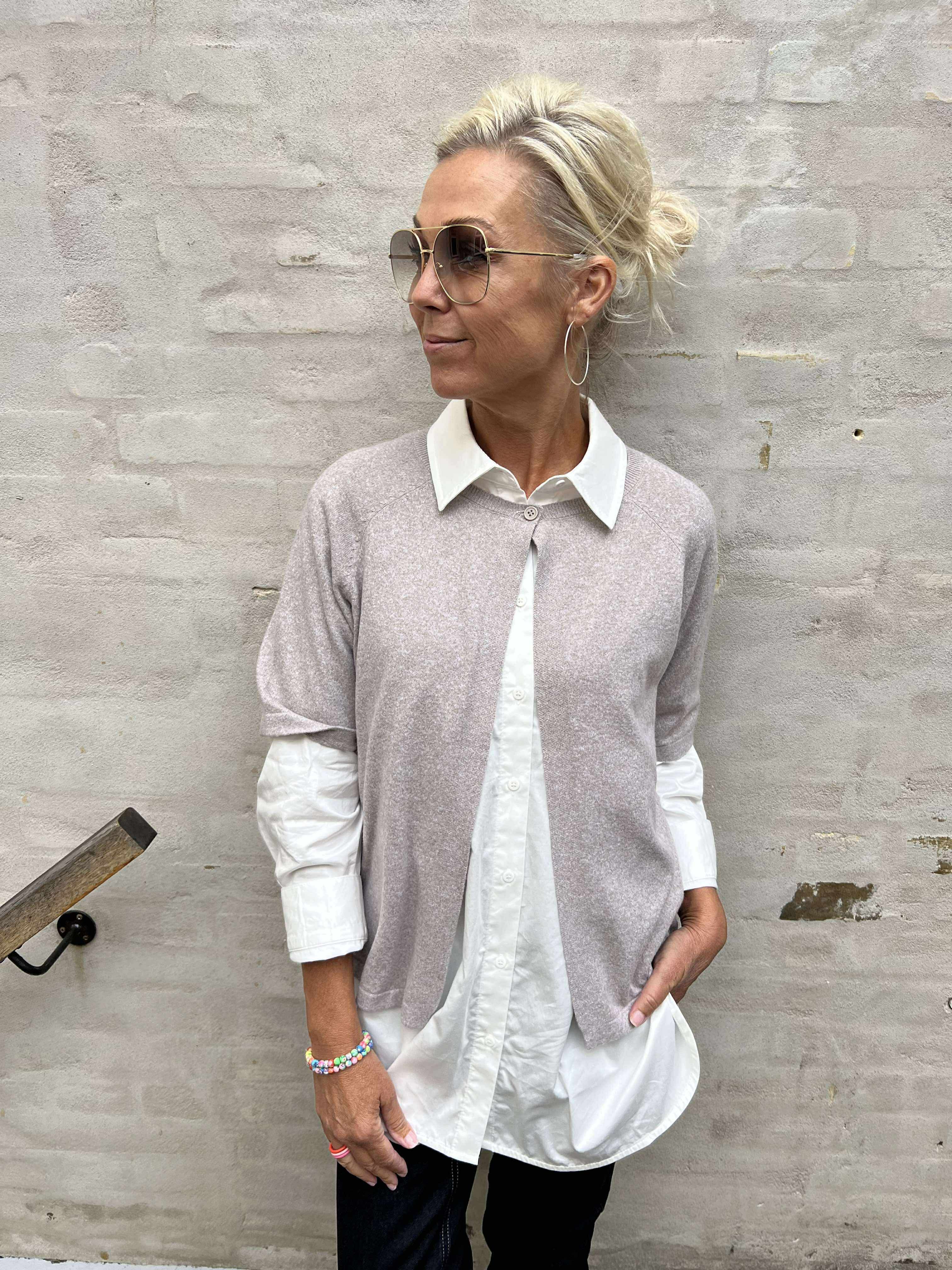 Bree Knit Cardigan - Crockery Melange
