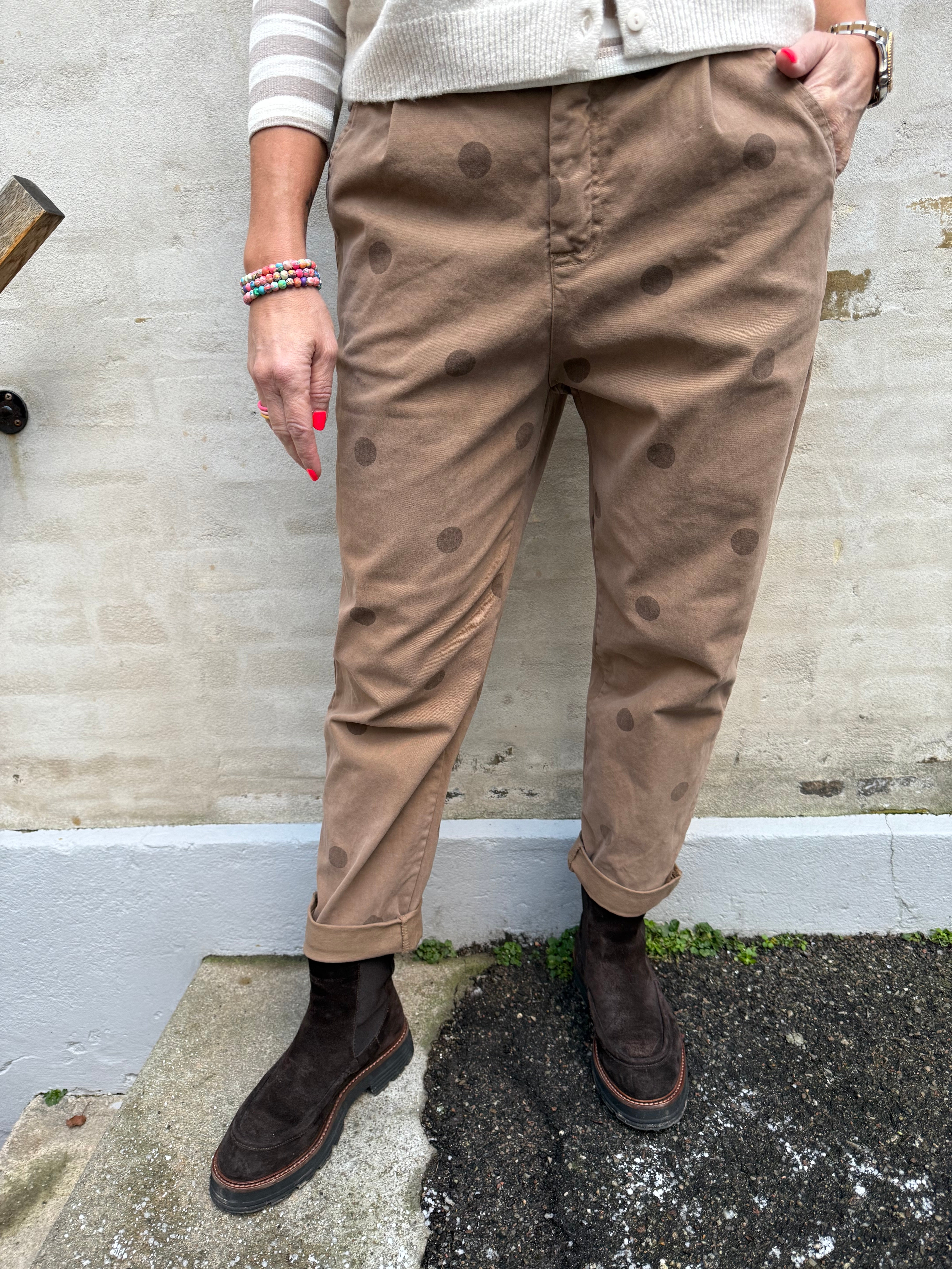 Dot Pants - Camel Dot