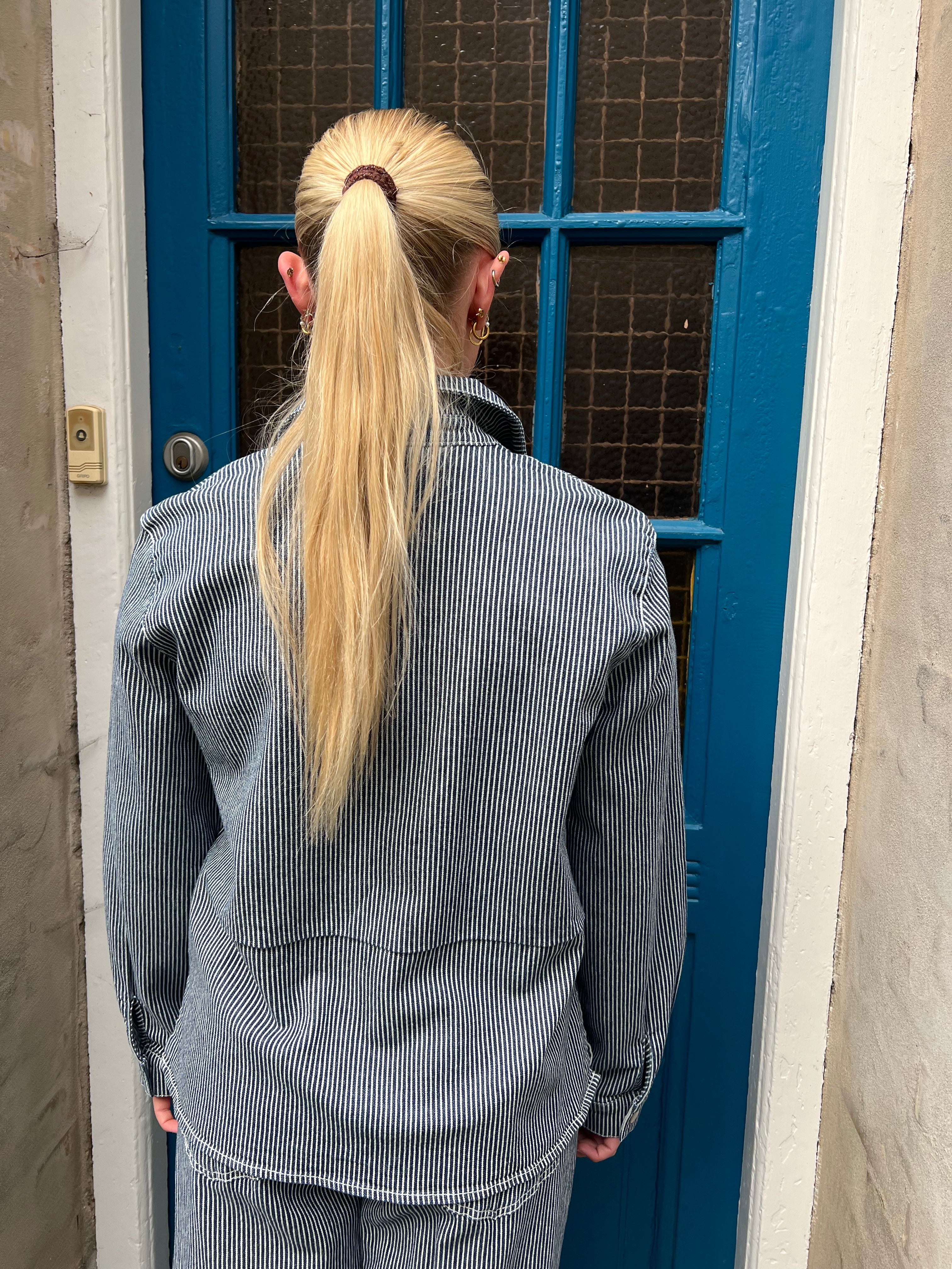 Nikita LS Shacket - Black Iris CLOUD DANCER