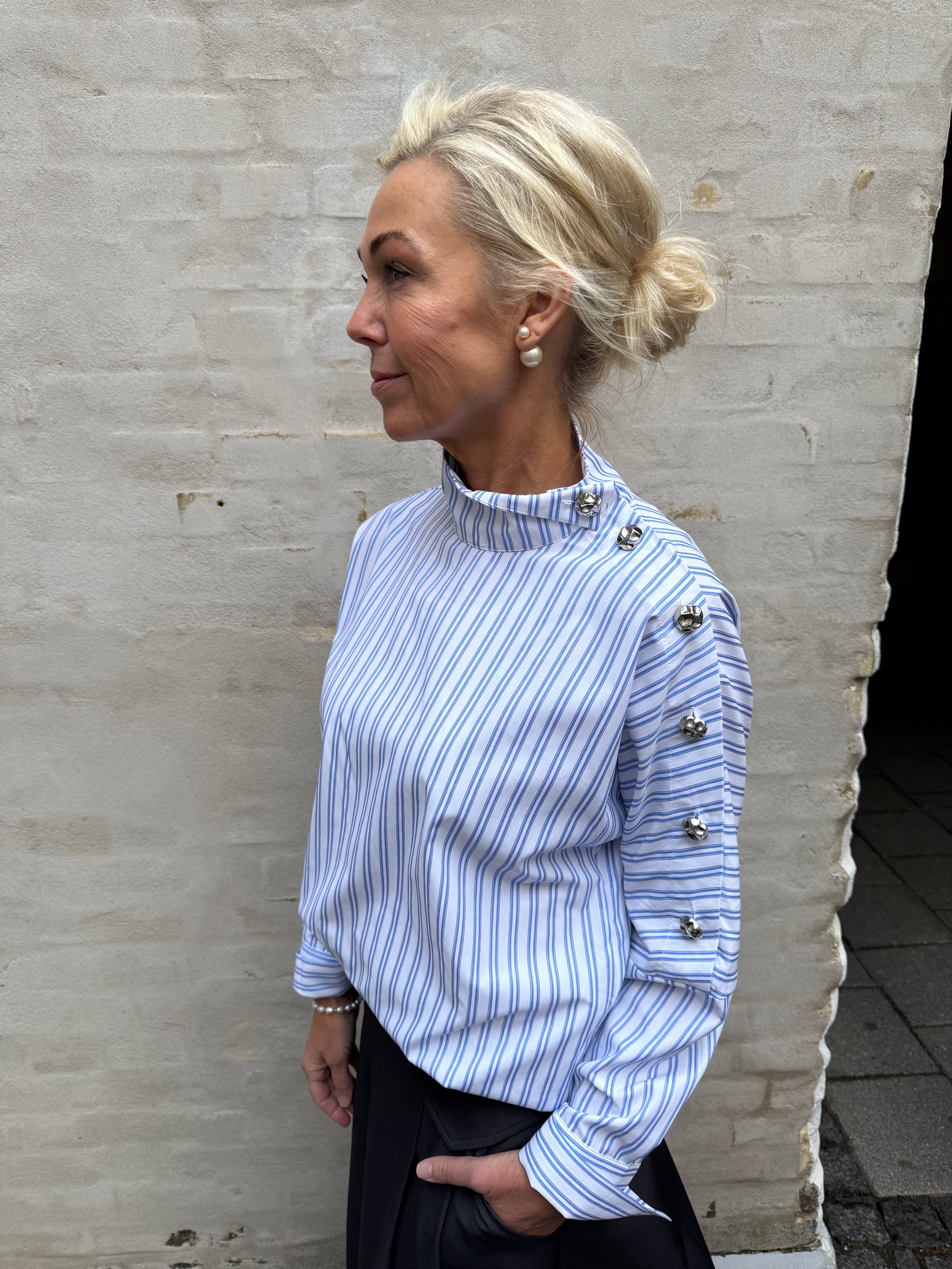 DevinCC AsymCC Button Blouse - Blue