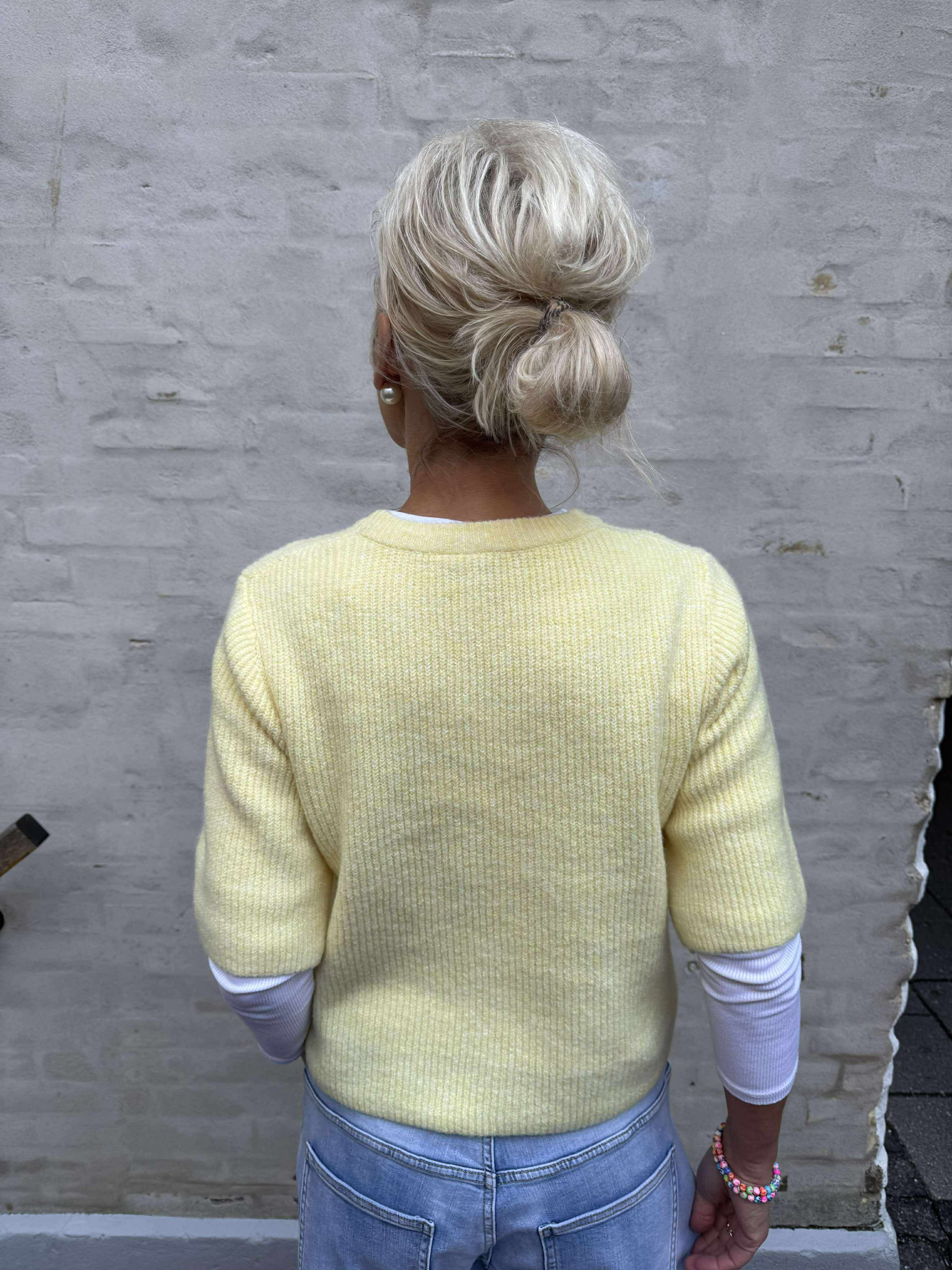 SILLY SS O-NECK KNIT - Pale Banana MELANGE