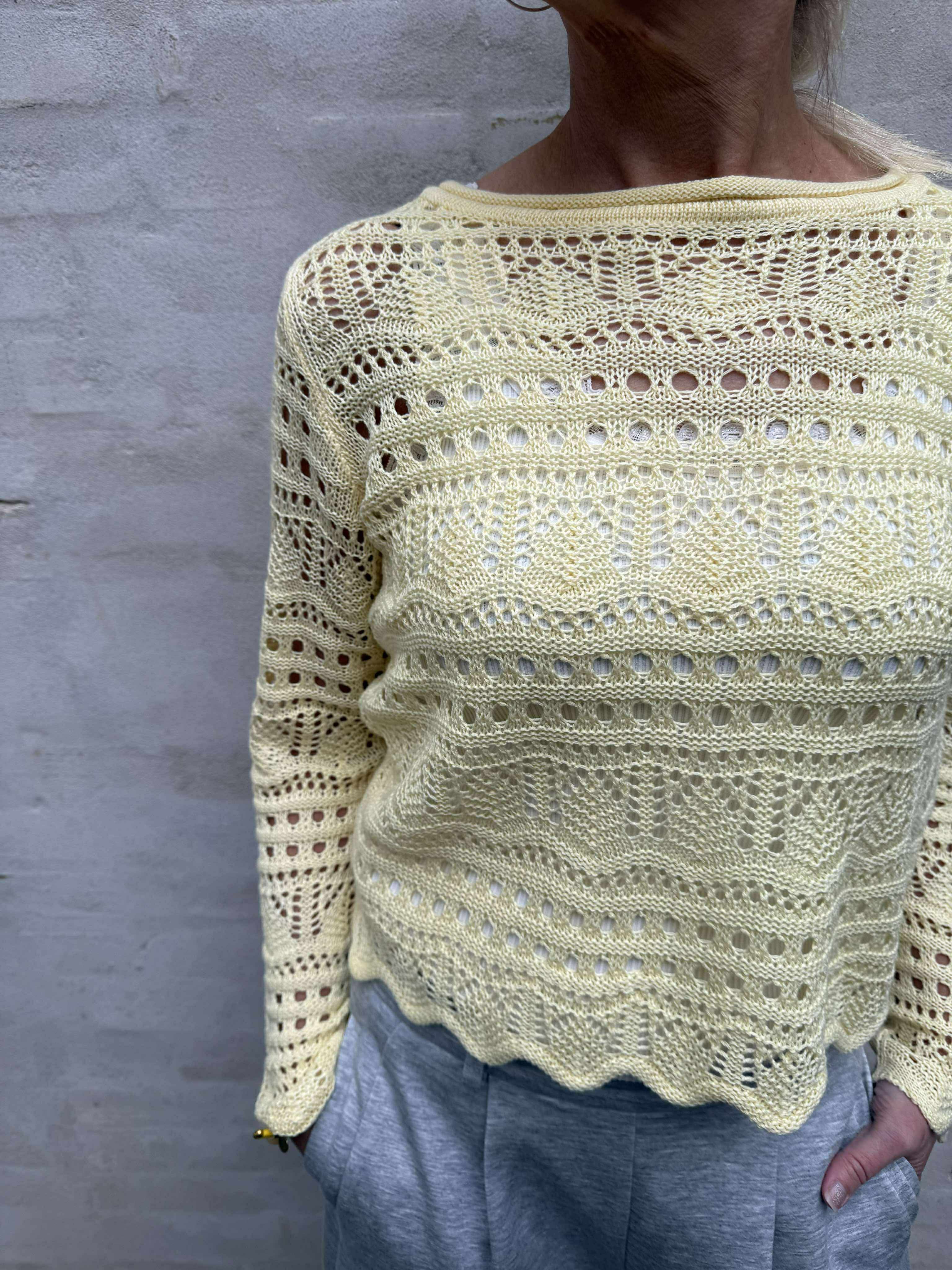 SUN LAY LS BOATNECK PULLOVER - Double Cream