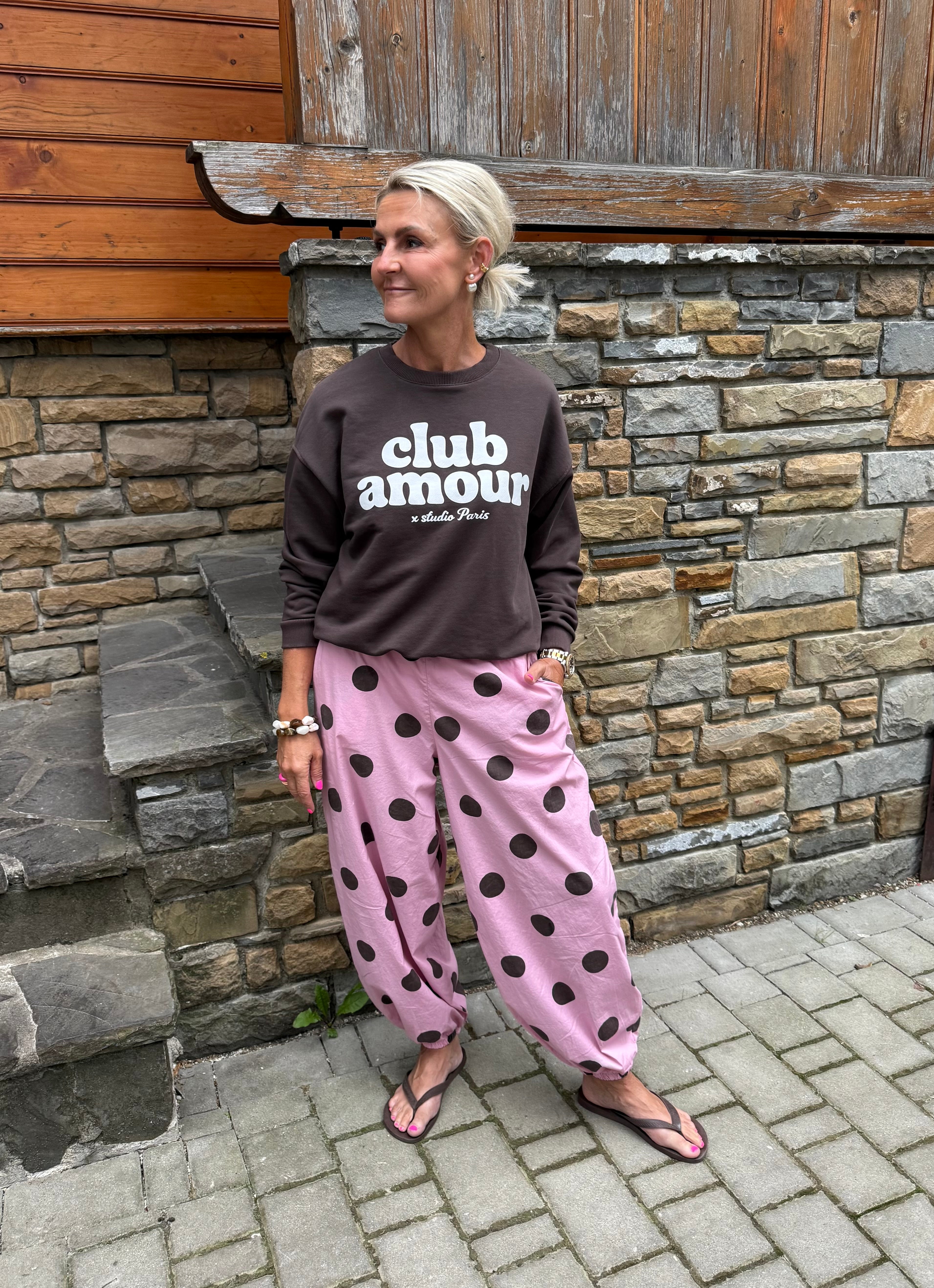 Club Amour Sweat - Moro/White