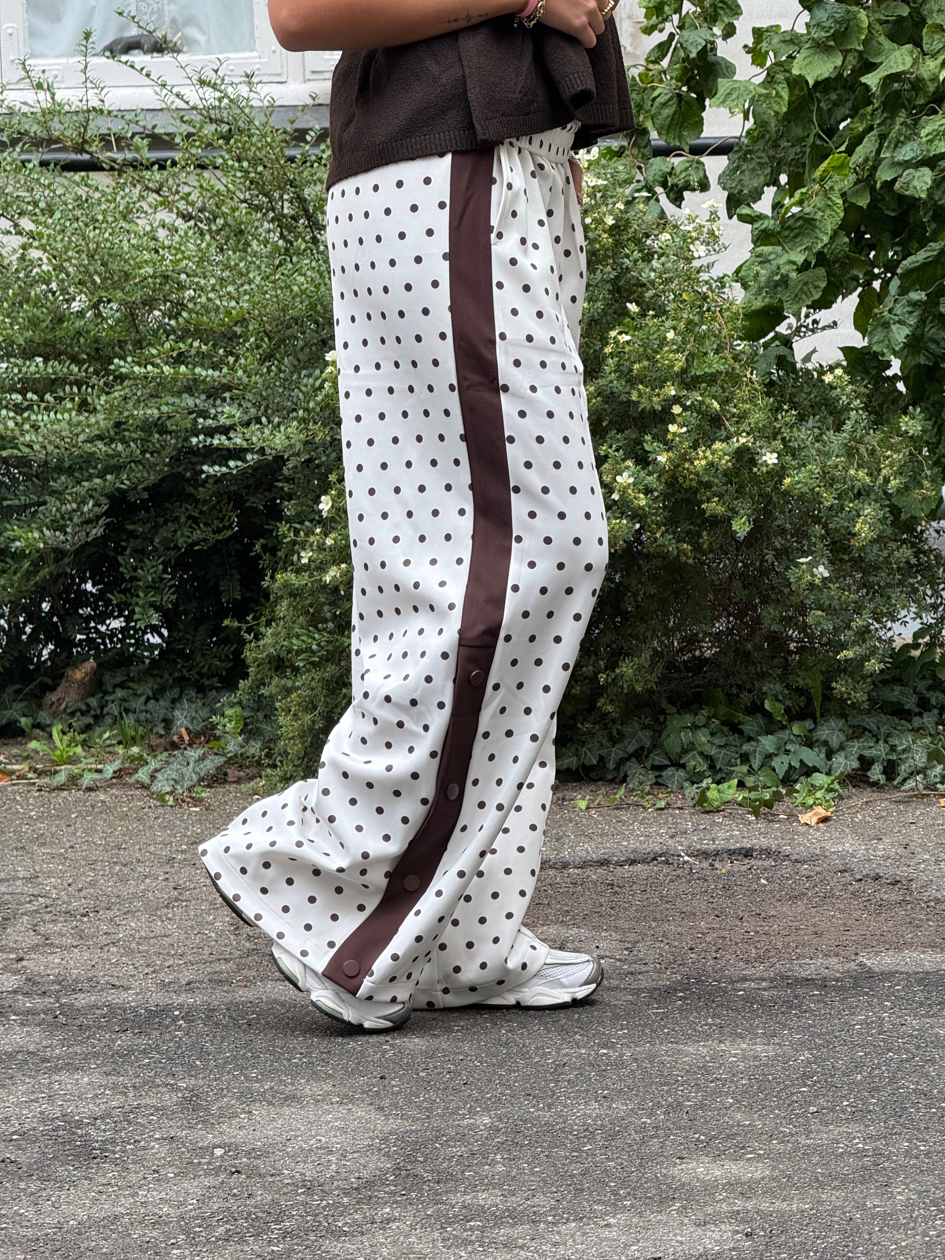 Meggie Dot Track Suit Pants - Off White