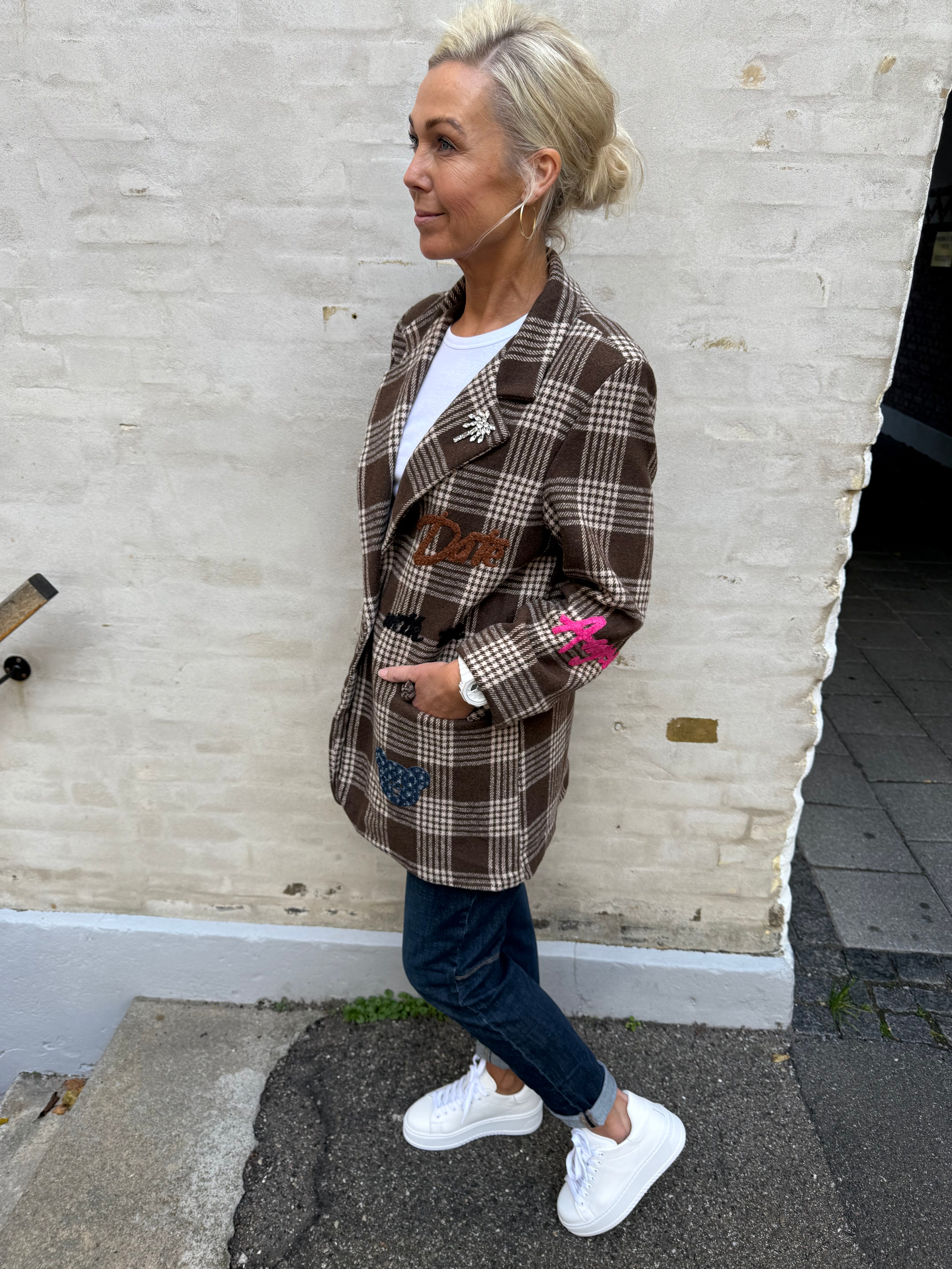 Gia Blazer - Dark Brown Check