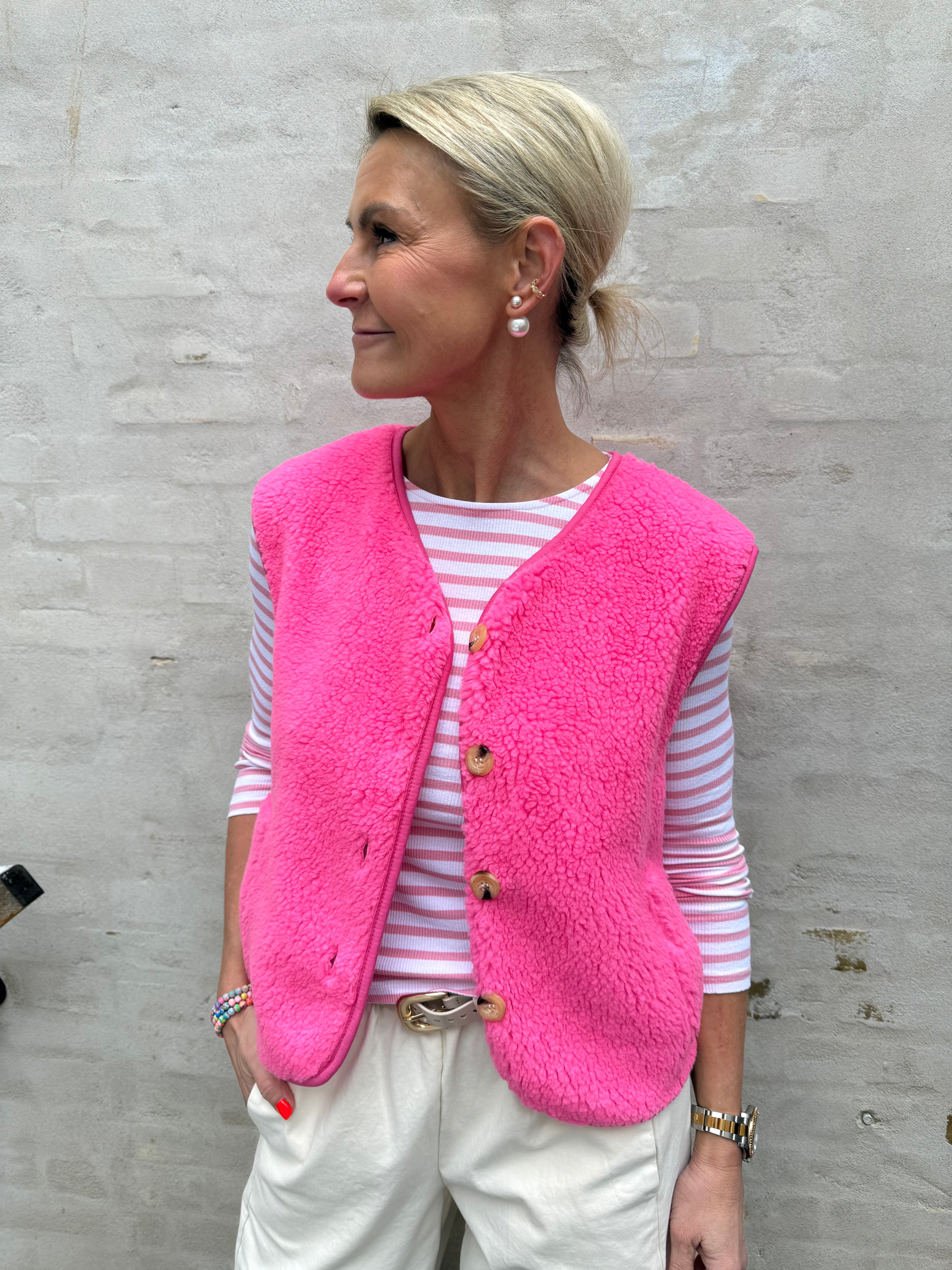 Molly Teddy Vest - Bubblegum