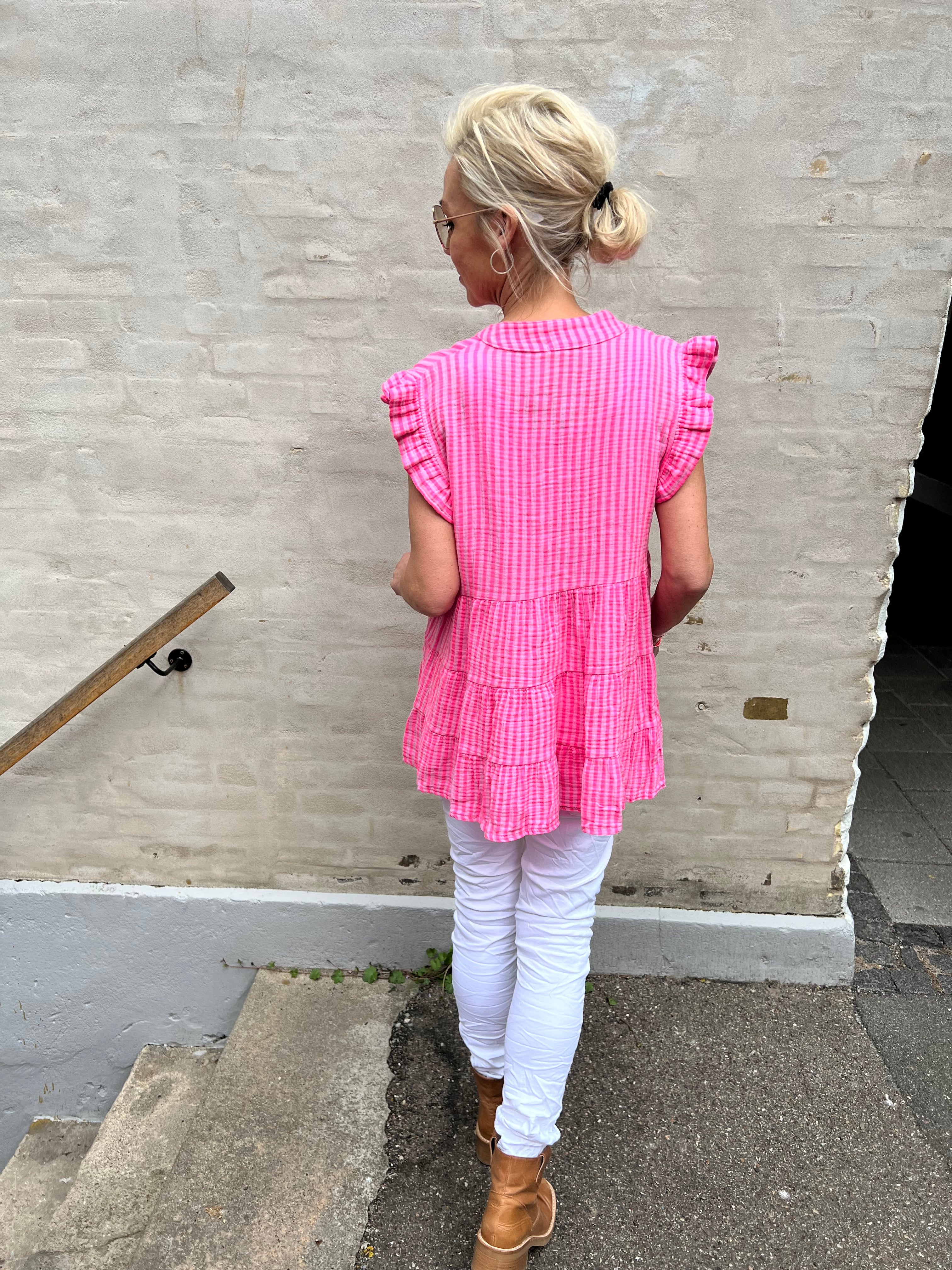 Dolly top strib pink