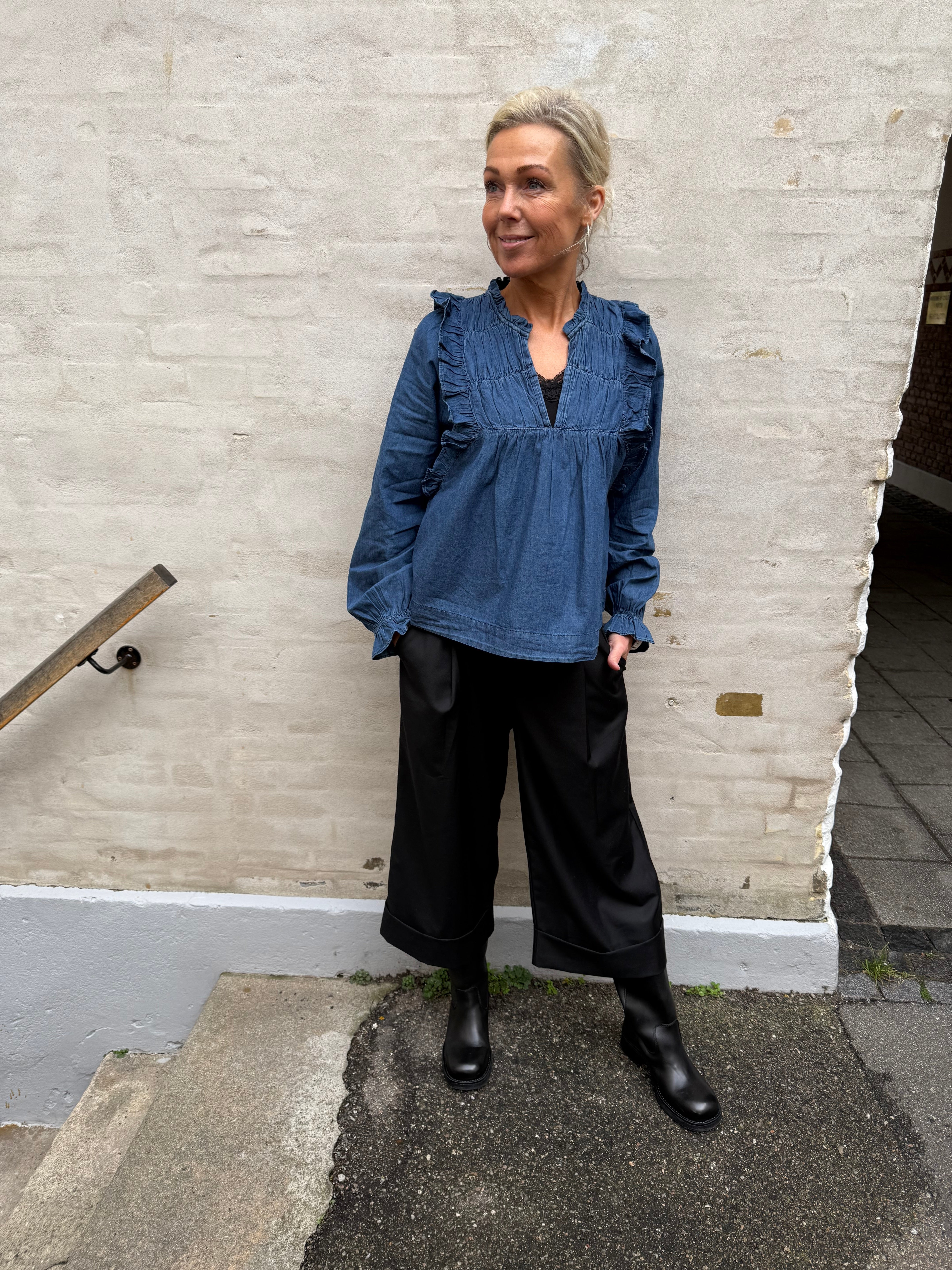 Janis Denim Blouse - Blue